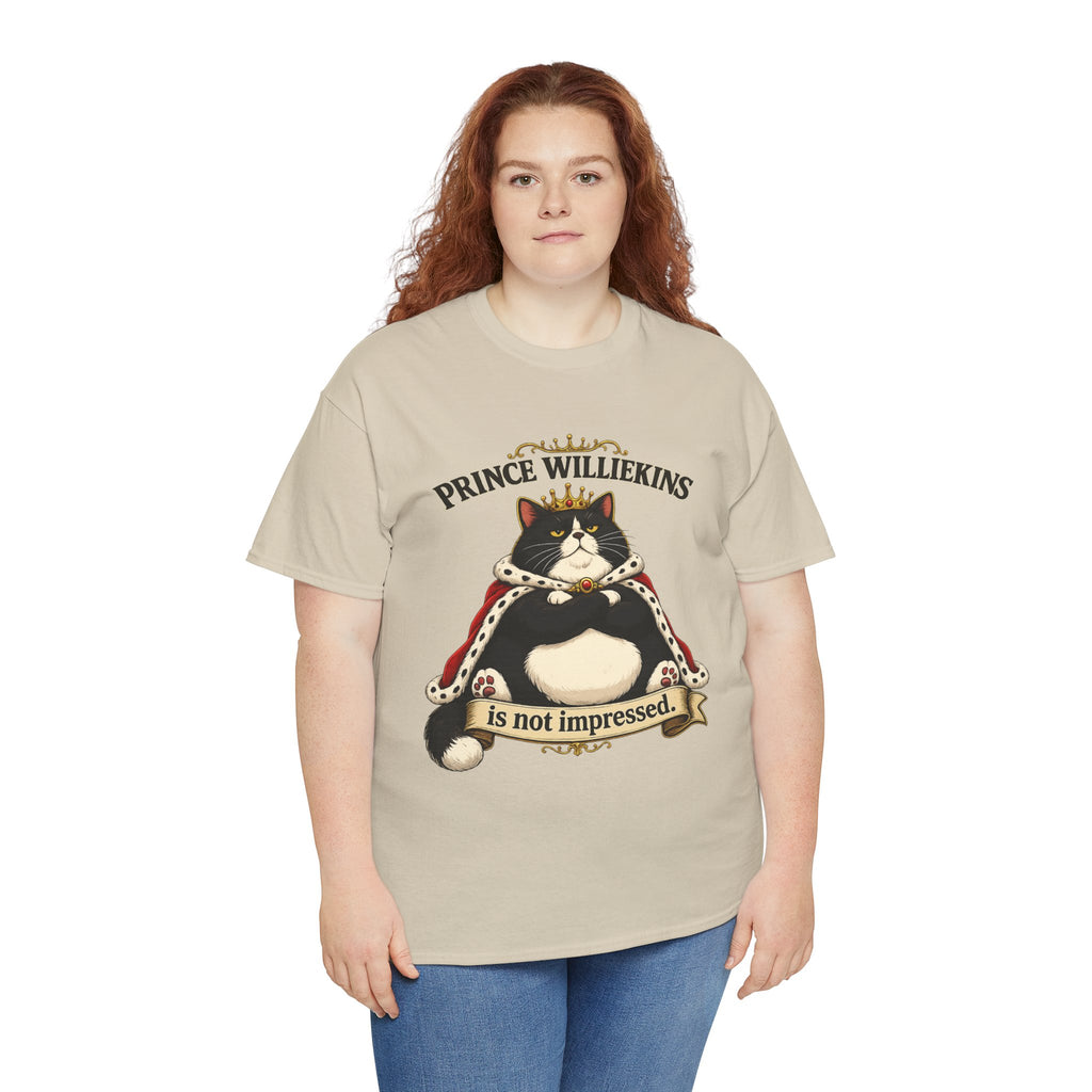 Cat T-Shirt — “Prince Williekins Is Not Impressed” Royal Cat Graphic Tee