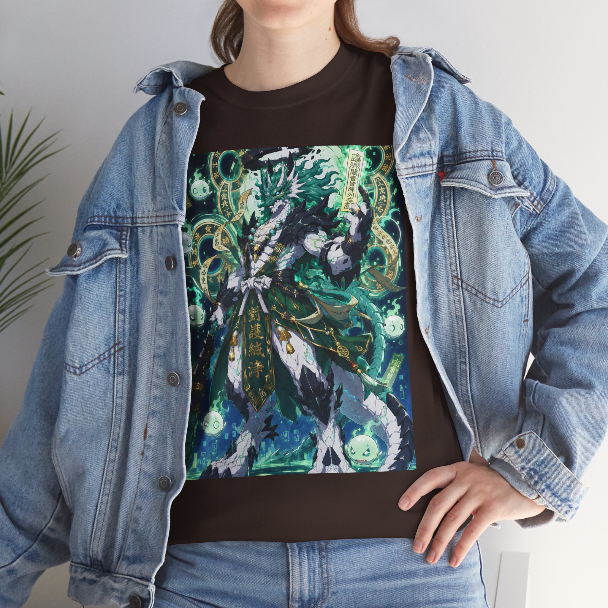 Mystic Forest Sorcerer T-Shirt | Fantasy Mage Illustration, Green Aura