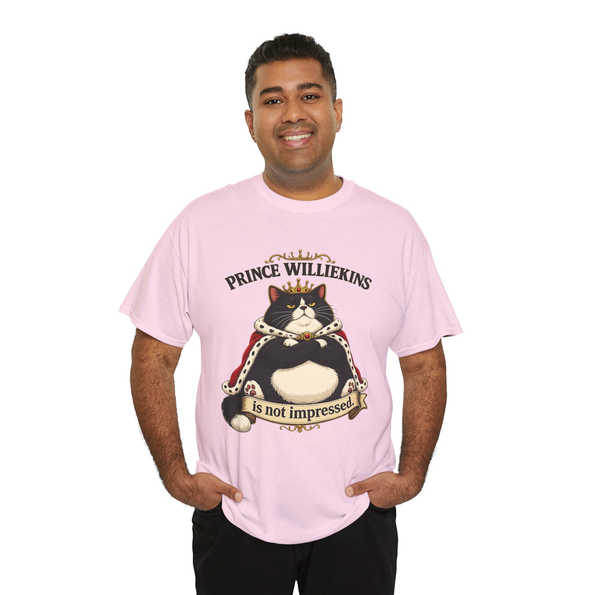 Cat T-Shirt — “Prince Williekins Is Not Impressed” Royal Cat Graphic Tee
