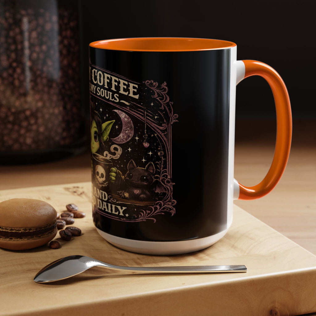 Like My Coffee Mug — "Like I Like My Souls: Dark and Consumed Daily" Goth Coffee Mug