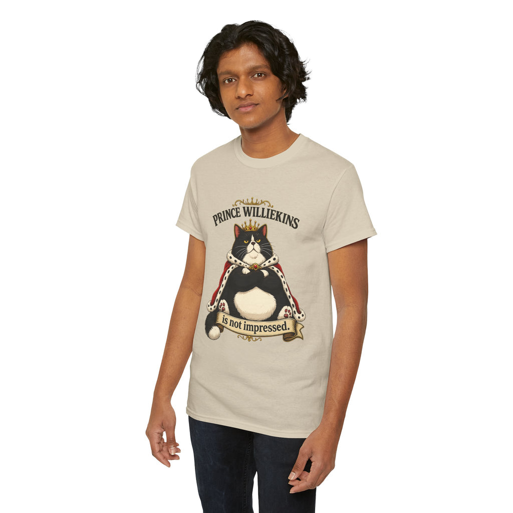 Cat T-Shirt — “Prince Williekins Is Not Impressed” Royal Cat Graphic Tee