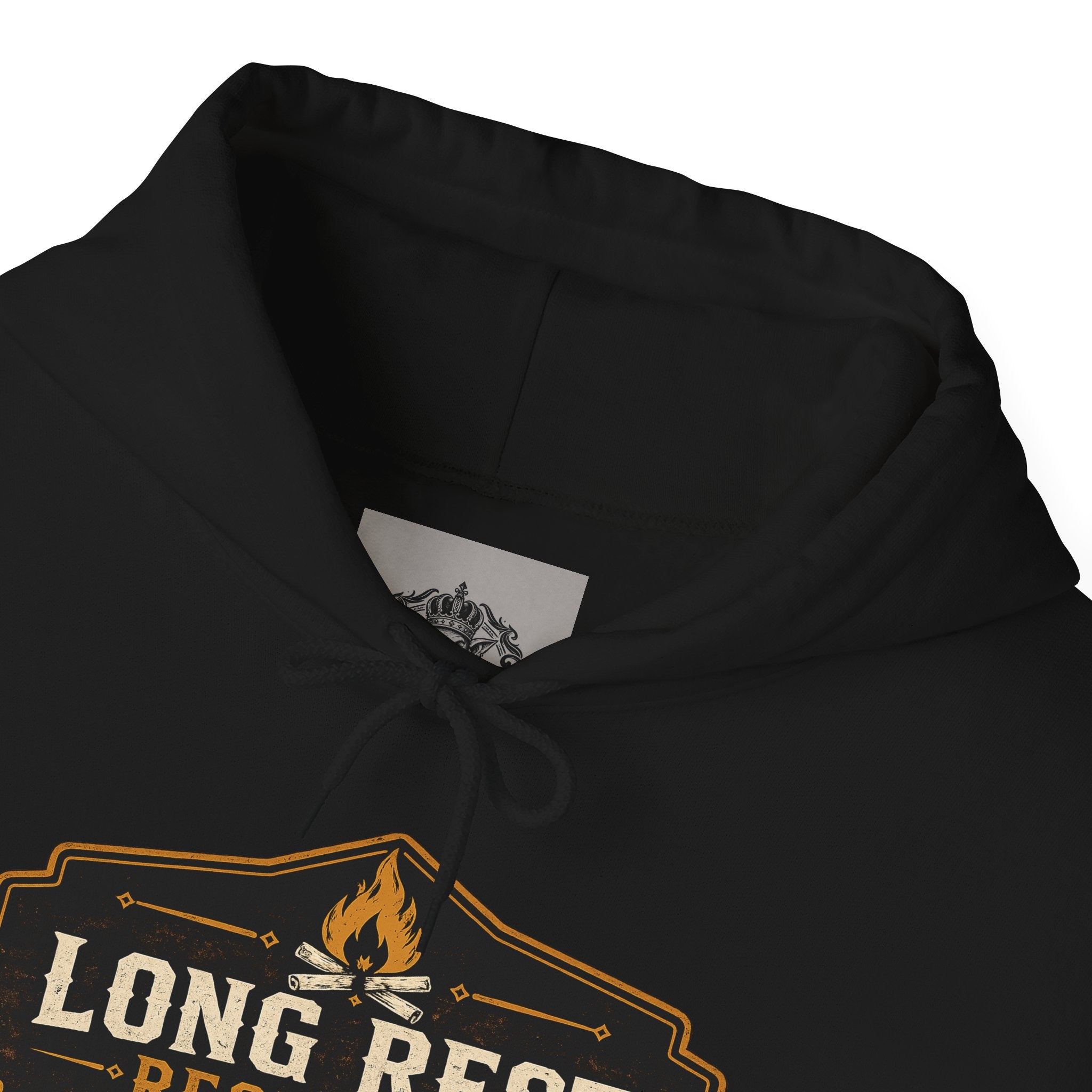 Long Rest Required Hoodie — Camping Campfire Graphic Pullover
