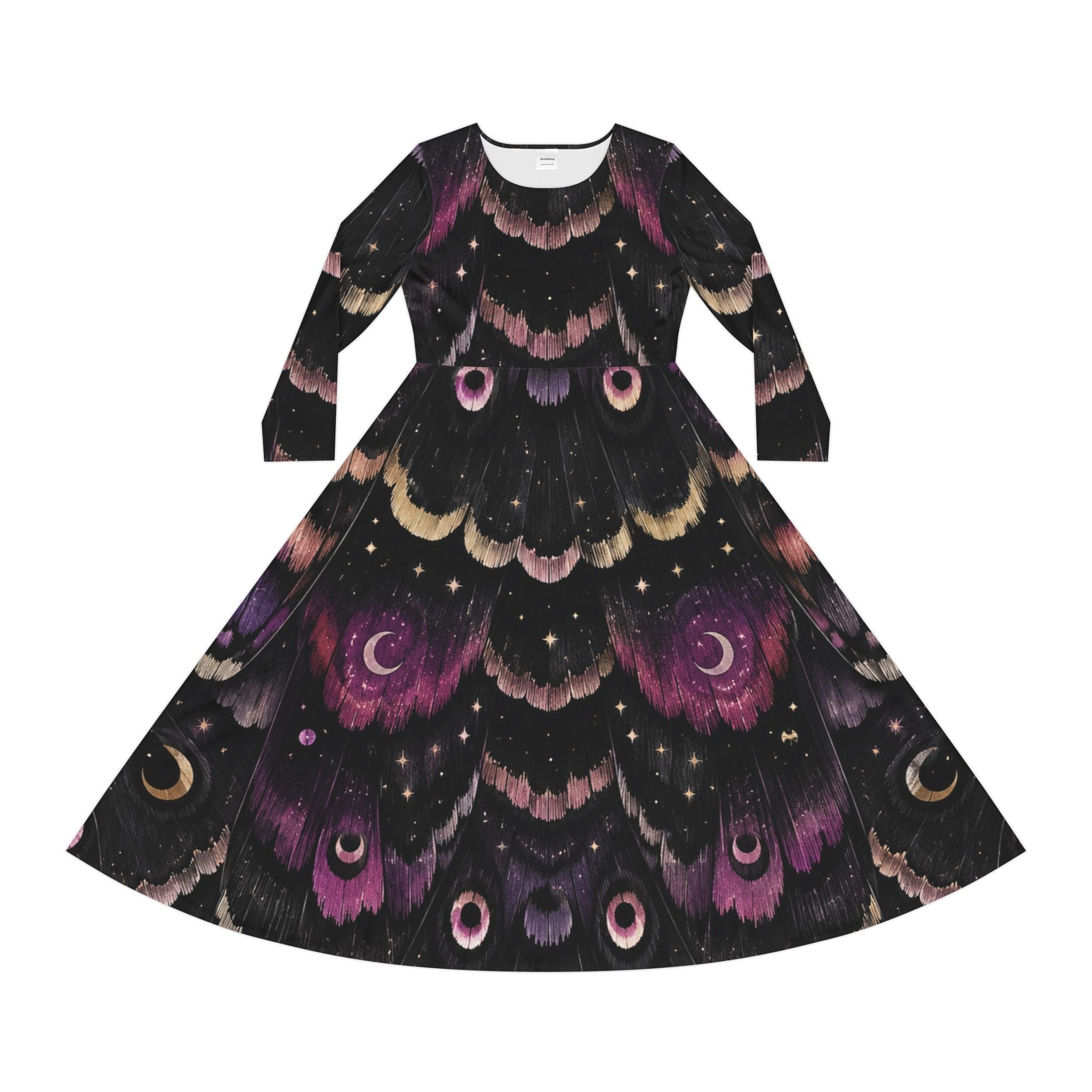 Mystical Moth Wing Moon dress | Long Sleeve Dress