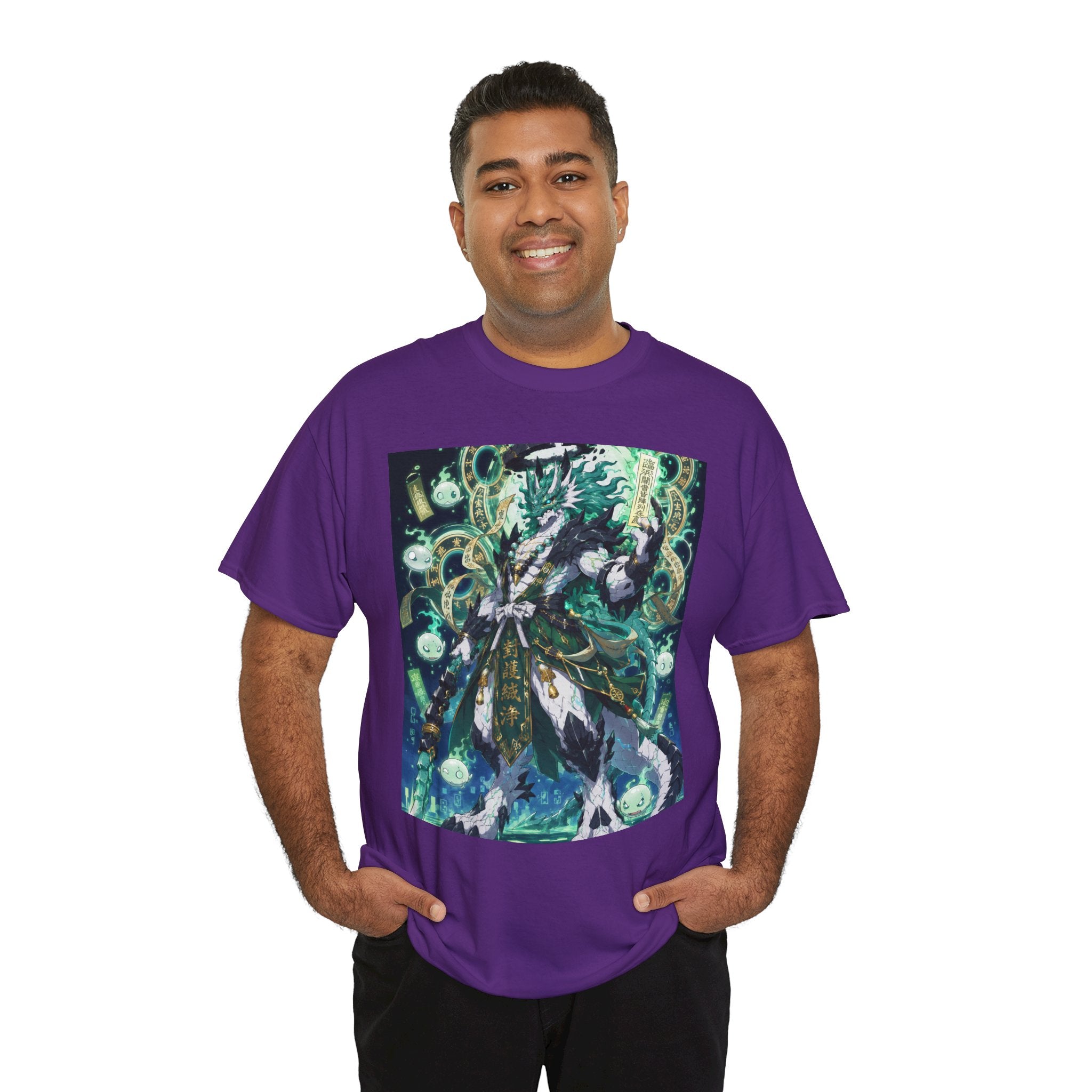 Mystic Forest Sorcerer T-Shirt | Fantasy Mage Illustration, Green Aura