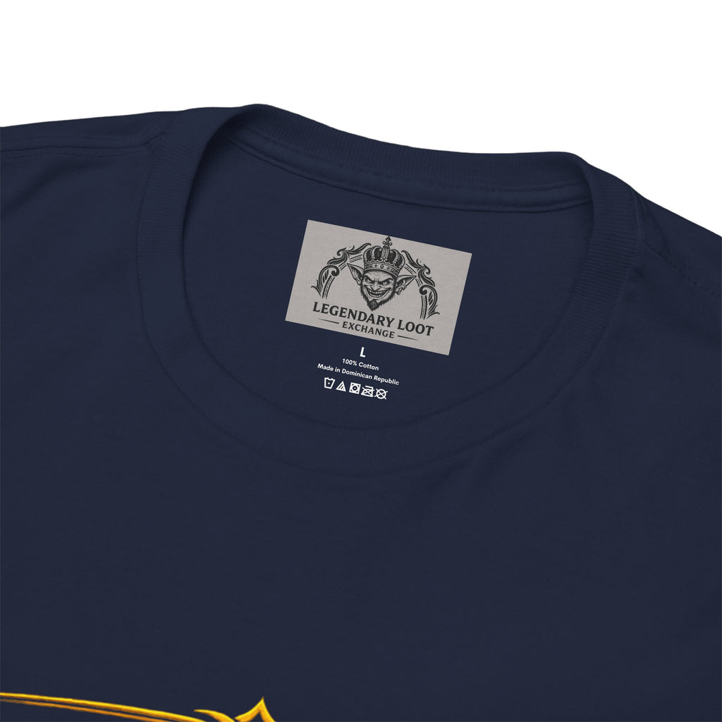 Critically Awesome Dad T‑Shirt – Gold D20 Gaming Father Tee (Father’s Day, Gamer Dad Gift)