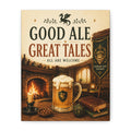 Good Ale Great Tales Canvas | Pub Fantasy Tavern Wall Art