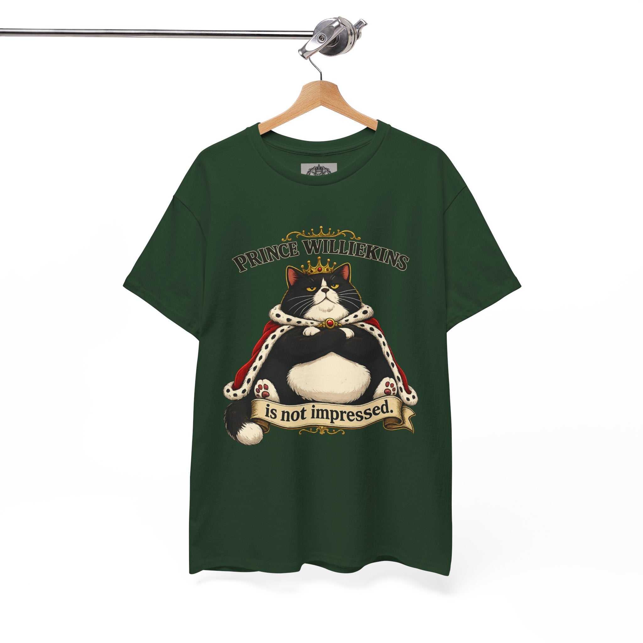 Cat T-Shirt — “Prince Williekins Is Not Impressed” Royal Cat Graphic Tee