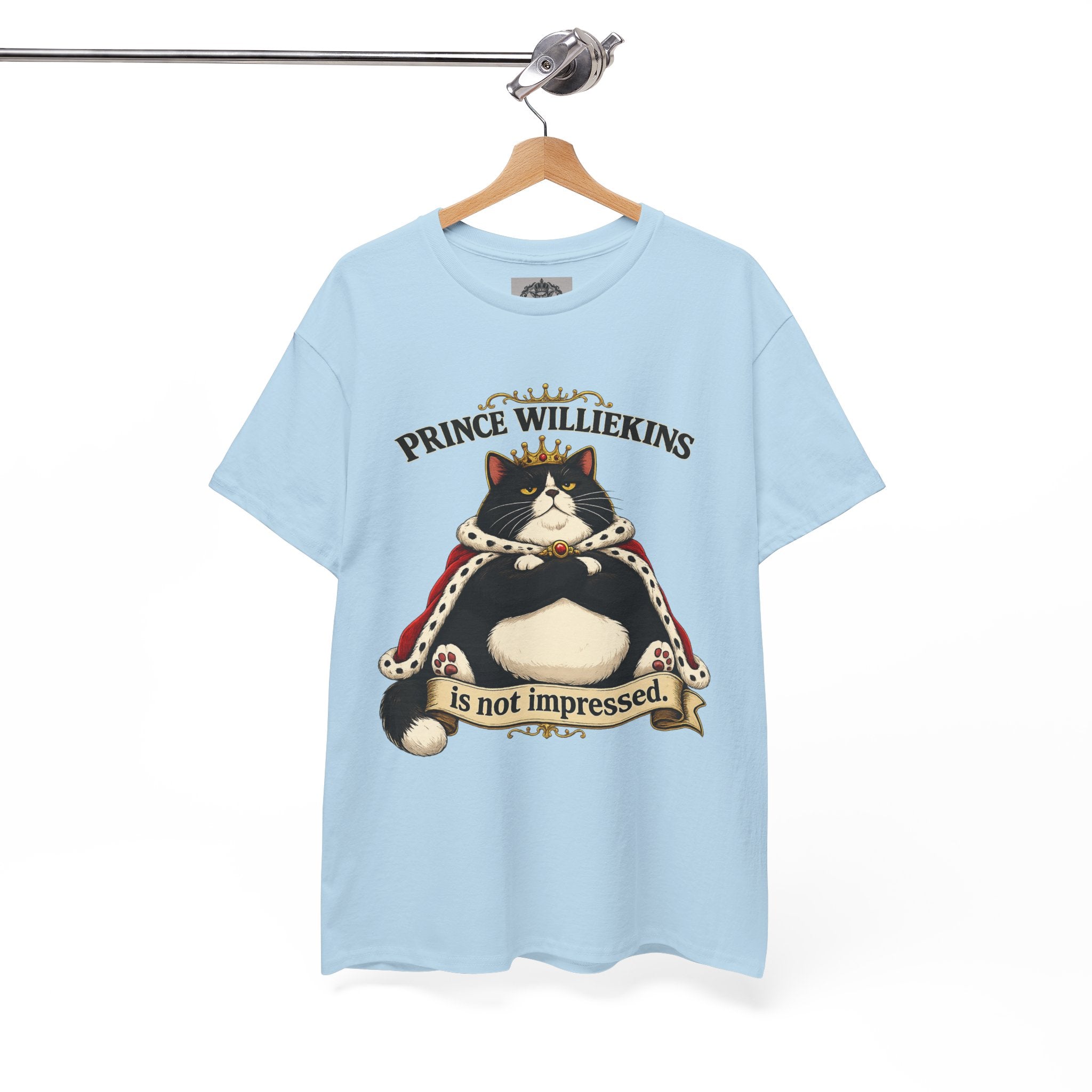 Cat T-Shirt — “Prince Williekins Is Not Impressed” Royal Cat Graphic Tee