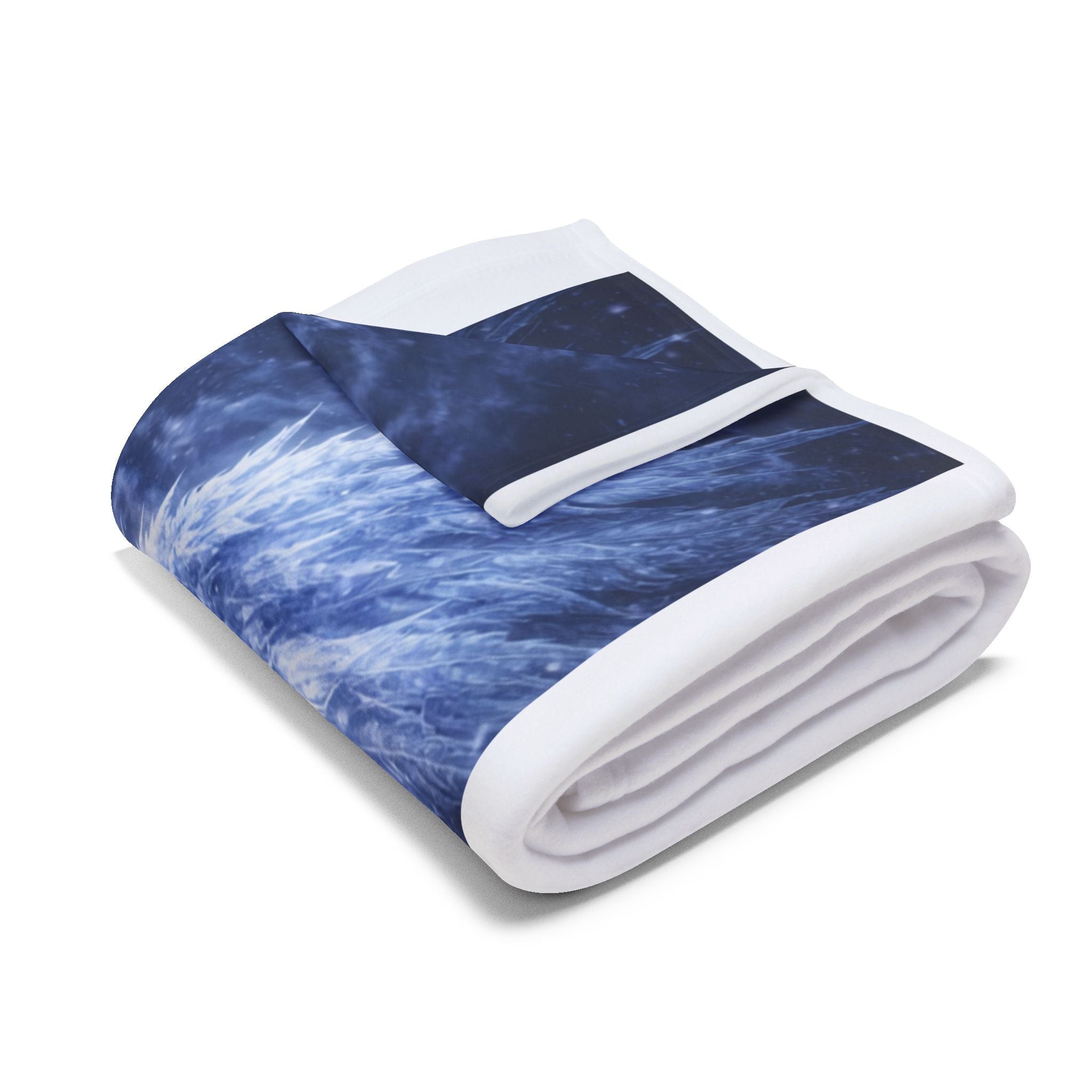 Arctic Phoenix Fleece Blanket | Fantasy Ice Bird Throw | Cozy Gamer Blanket