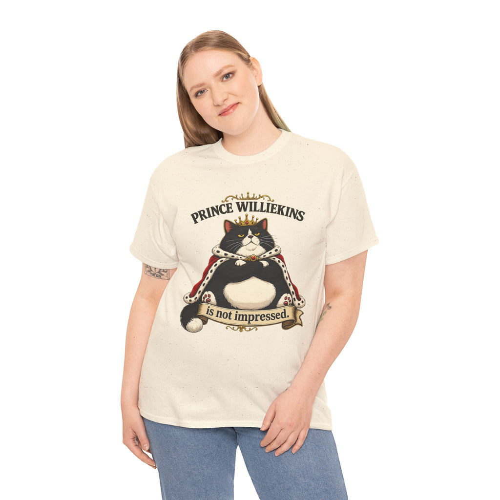 Cat T-Shirt — “Prince Williekins Is Not Impressed” Royal Cat Graphic Tee
