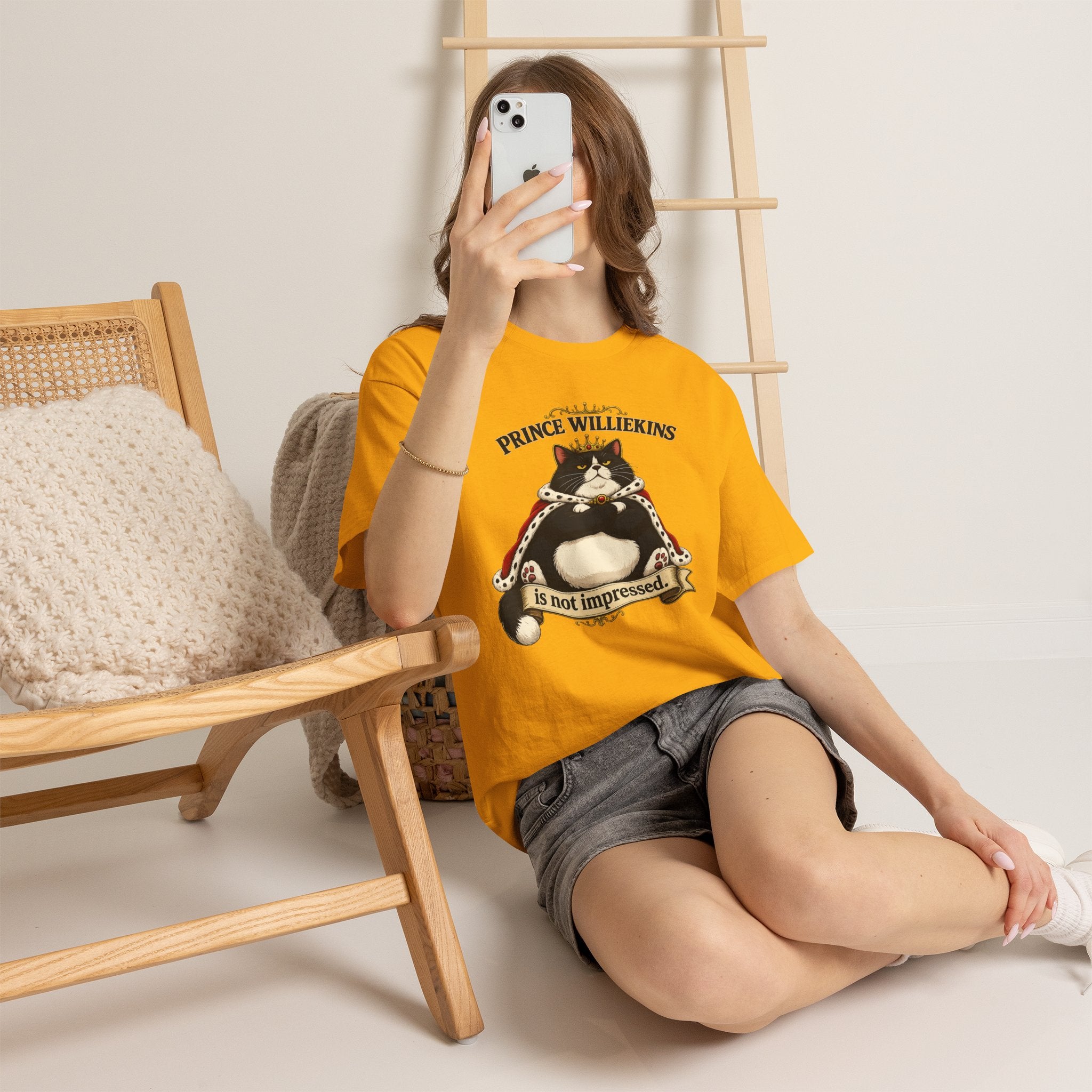 Cat T-Shirt — “Prince Williekins Is Not Impressed” Royal Cat Graphic Tee