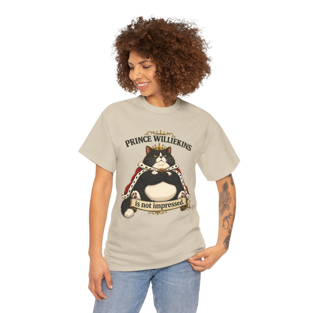 Cat T-Shirt — “Prince Williekins Is Not Impressed” Royal Cat Graphic Tee