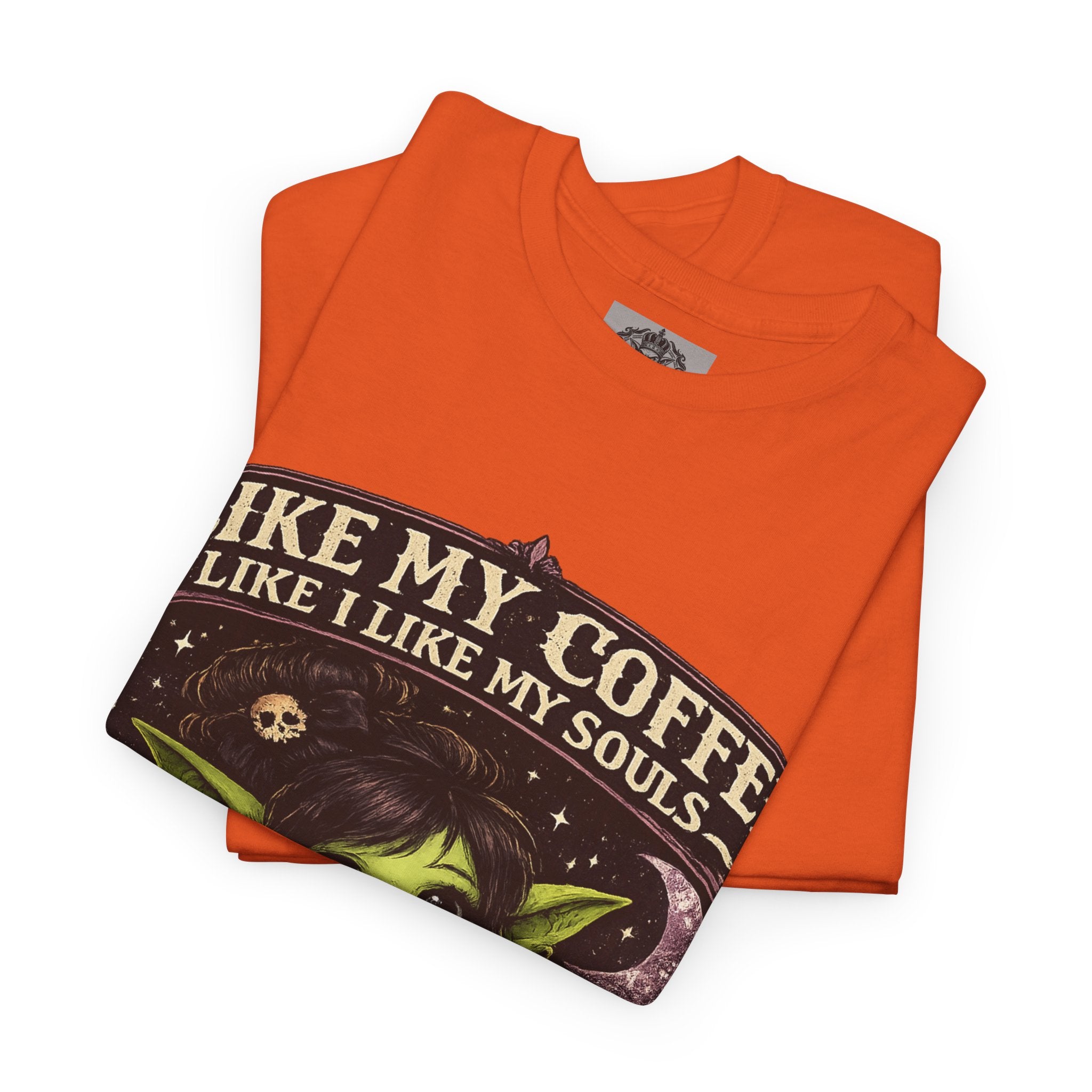 Like My Coffee Tee — "Like My Coffee Like I Like My Souls: Dark and Consumed Daily" Gothic Graphic T-Shirt