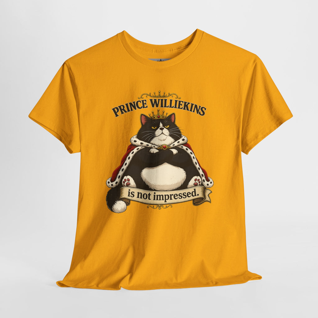 Cat T-Shirt — “Prince Williekins Is Not Impressed” Royal Cat Graphic Tee