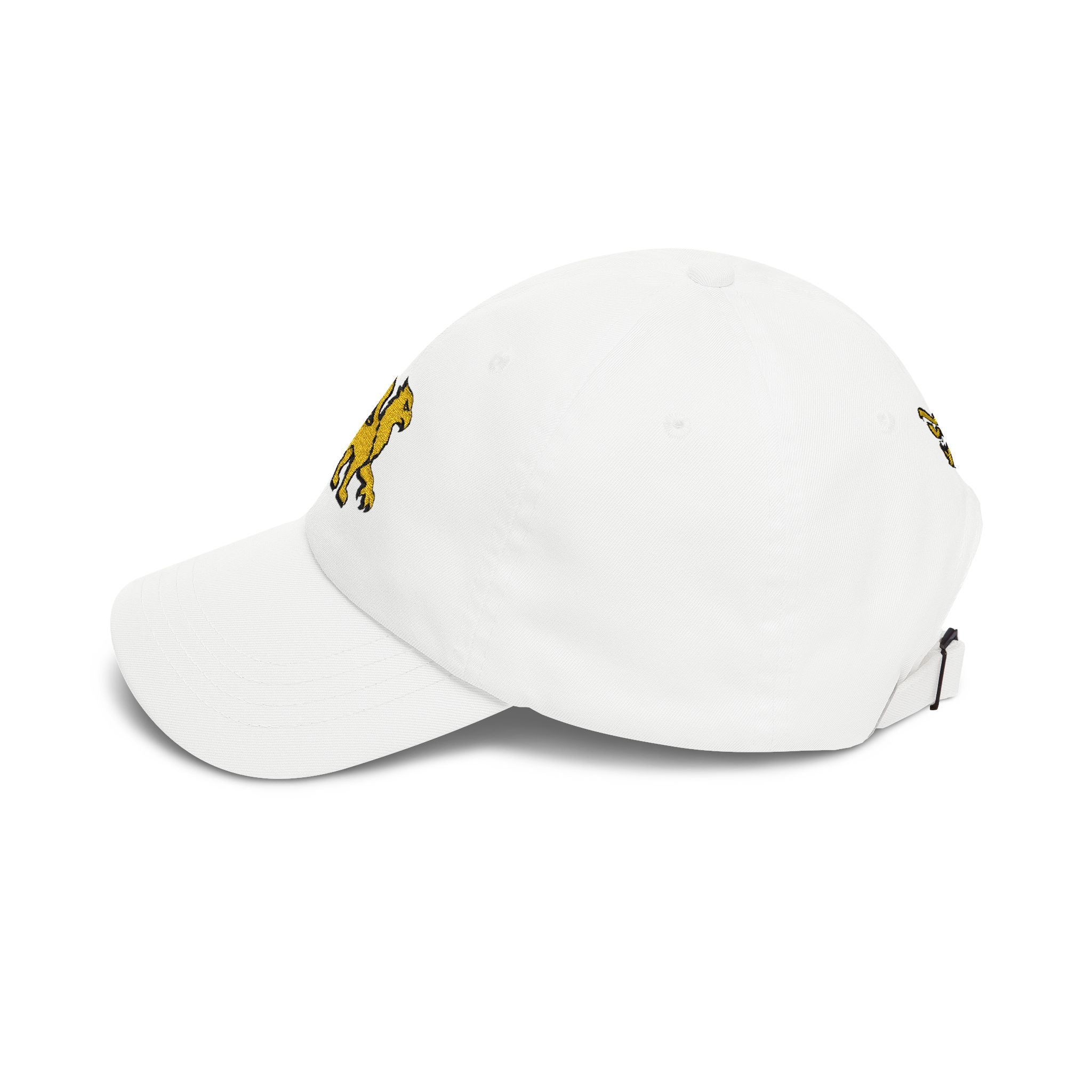 Golden Griffin Embroidered Cap | White Classic Dad Cap