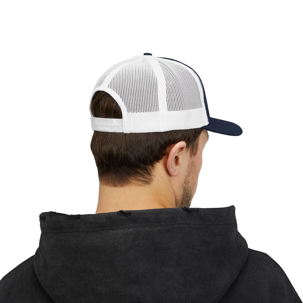 Eagle Head Embroidered Snapback Trucker Cap — Patriotic Mesh Baseball Hat