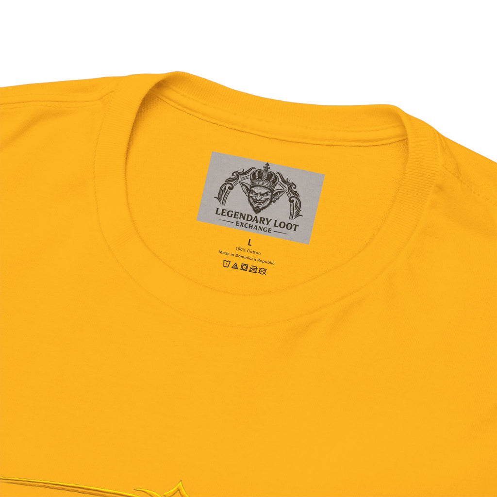 Critically Awesome Dad T‑Shirt – Gold D20 Gaming Father Tee (Father’s Day, Gamer Dad Gift)