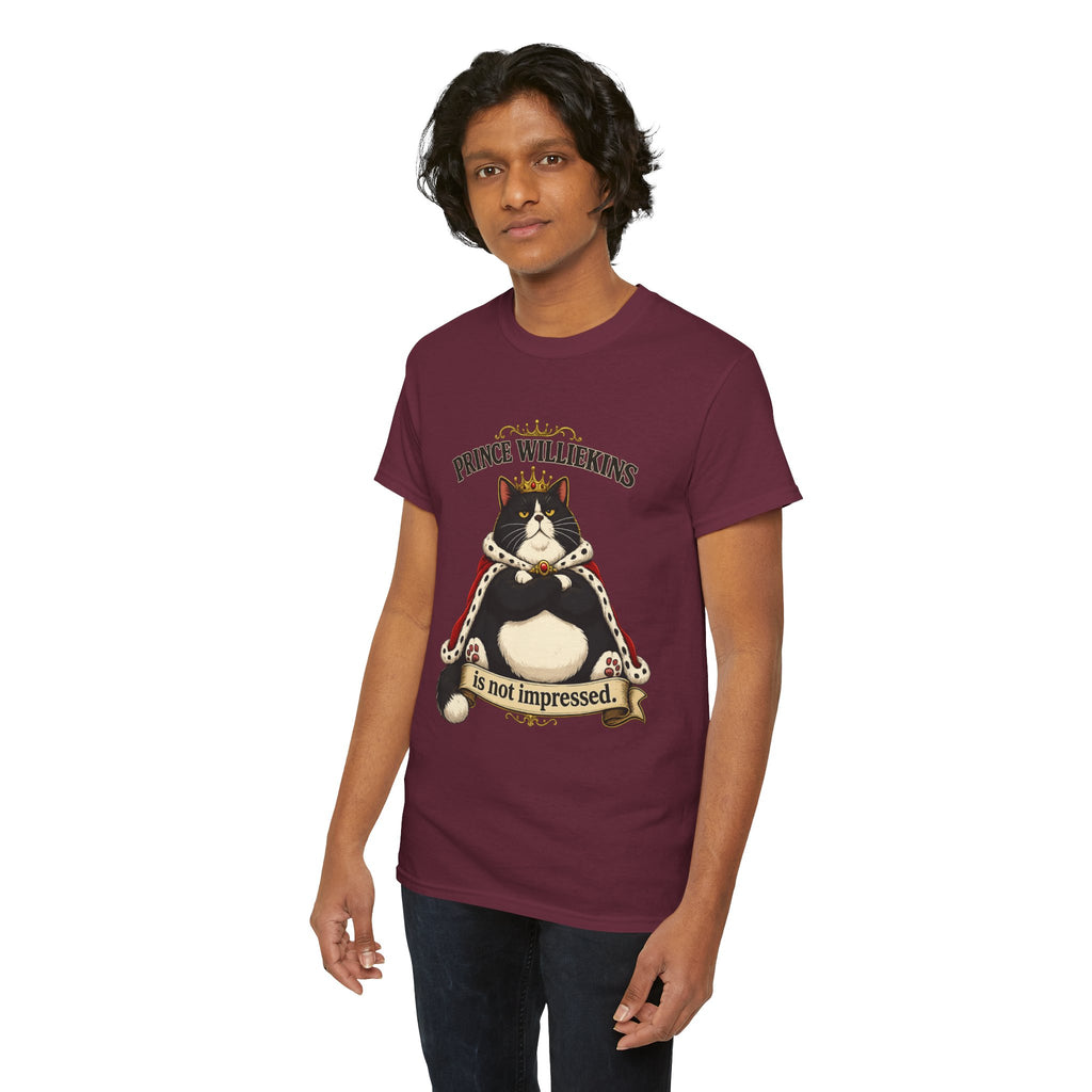 Cat T-Shirt — “Prince Williekins Is Not Impressed” Royal Cat Graphic Tee