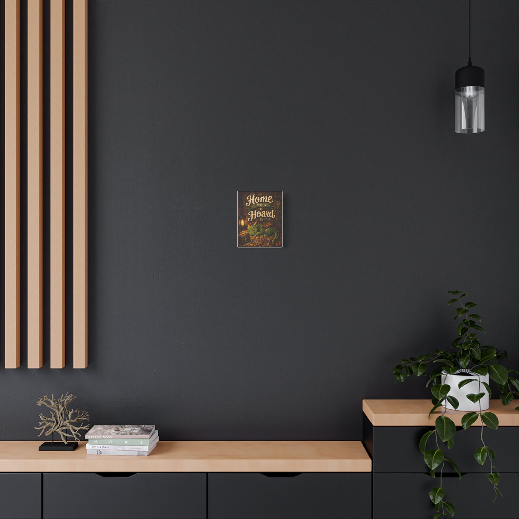 Home Is Where The Hoard Is Dragon Canvas | Matte Stretched Wall Art