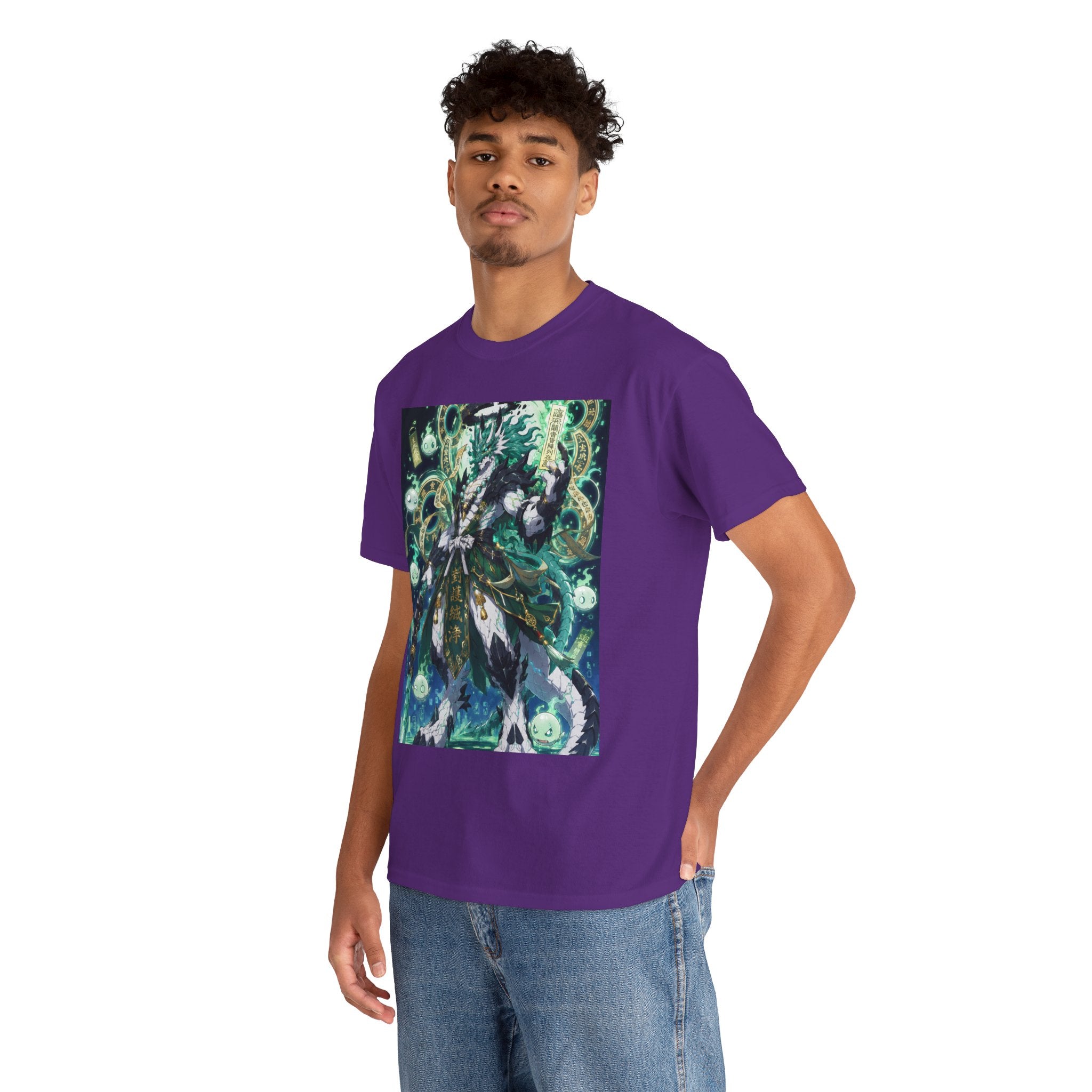 Mystic Forest Sorcerer T-Shirt | Fantasy Mage Illustration, Green Aura