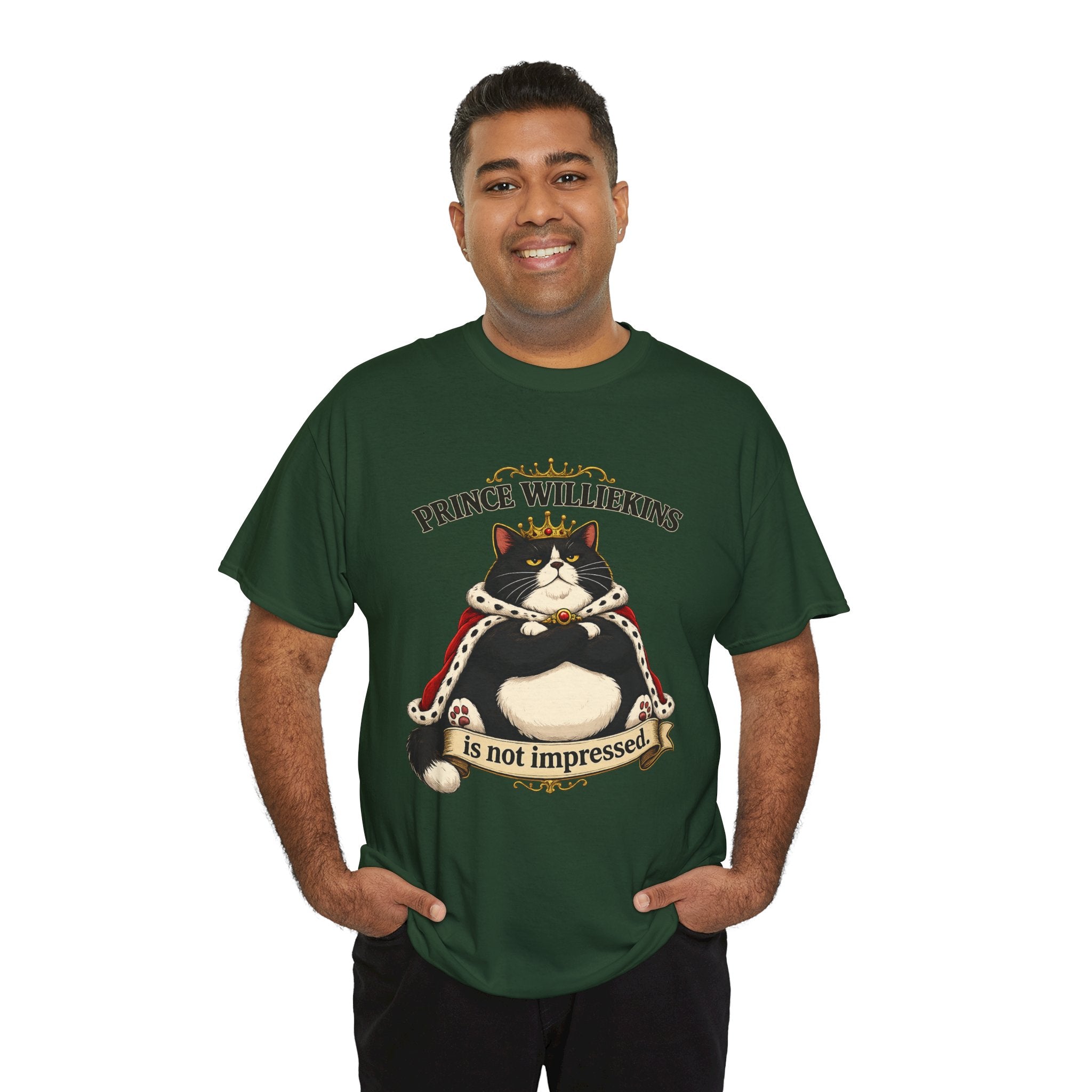 Cat T-Shirt — “Prince Williekins Is Not Impressed” Royal Cat Graphic Tee