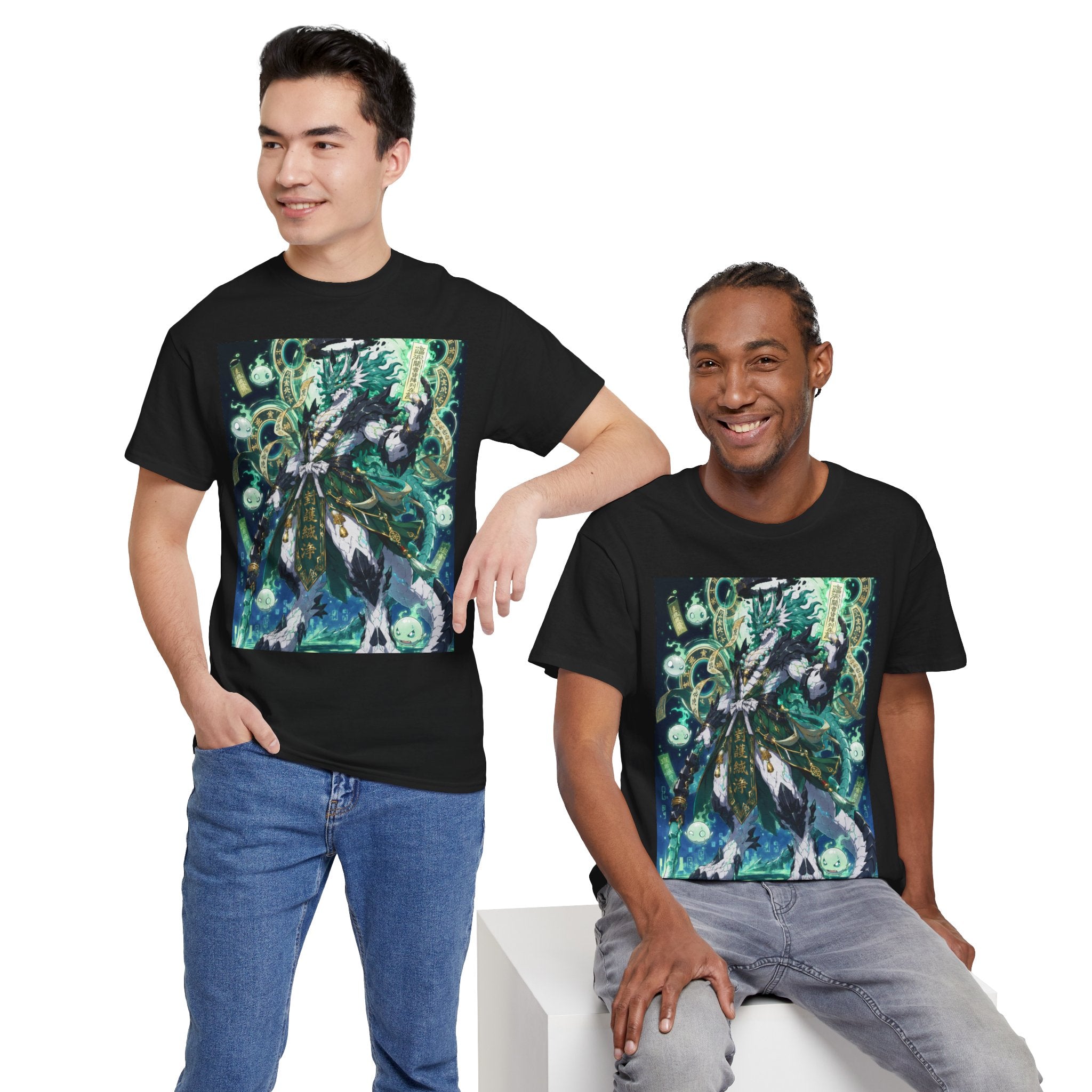 Mystic Forest Sorcerer T-Shirt | Fantasy Mage Illustration, Green Aura
