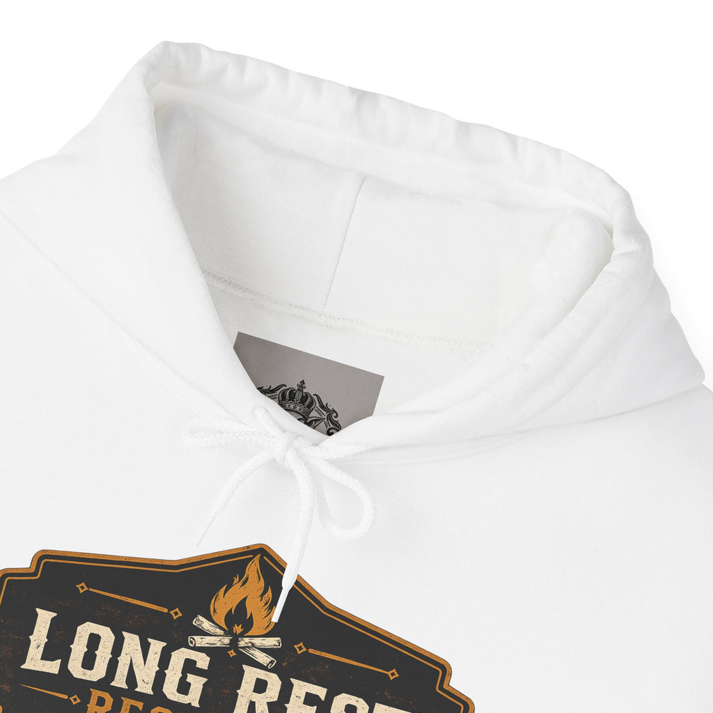 Long Rest Required Hoodie — Camping Campfire Graphic Pullover