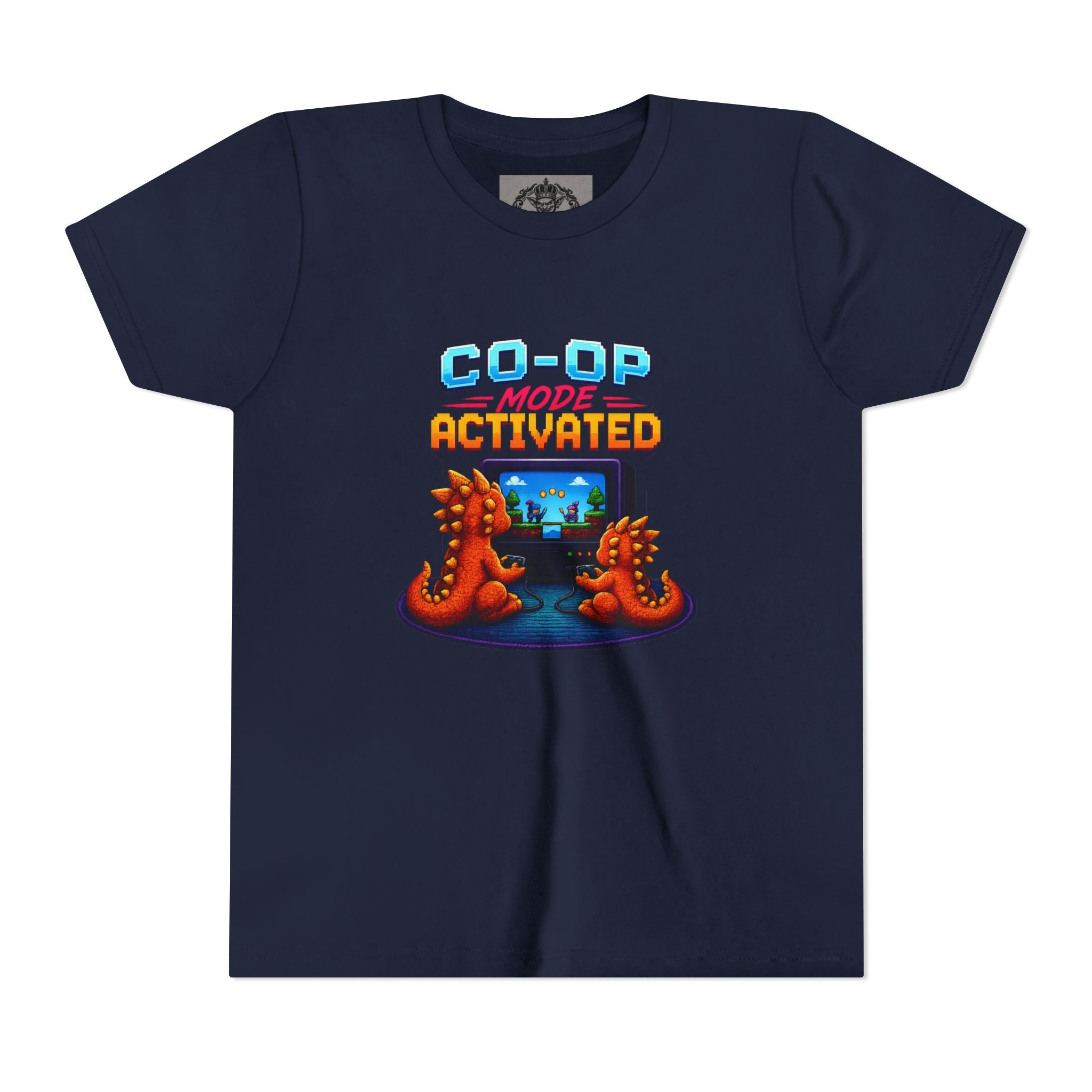 Co-Op Mode Activated Youth Tee | Gaming Dinosaur Kids Shirt | Retro Gamer Youth Shirt