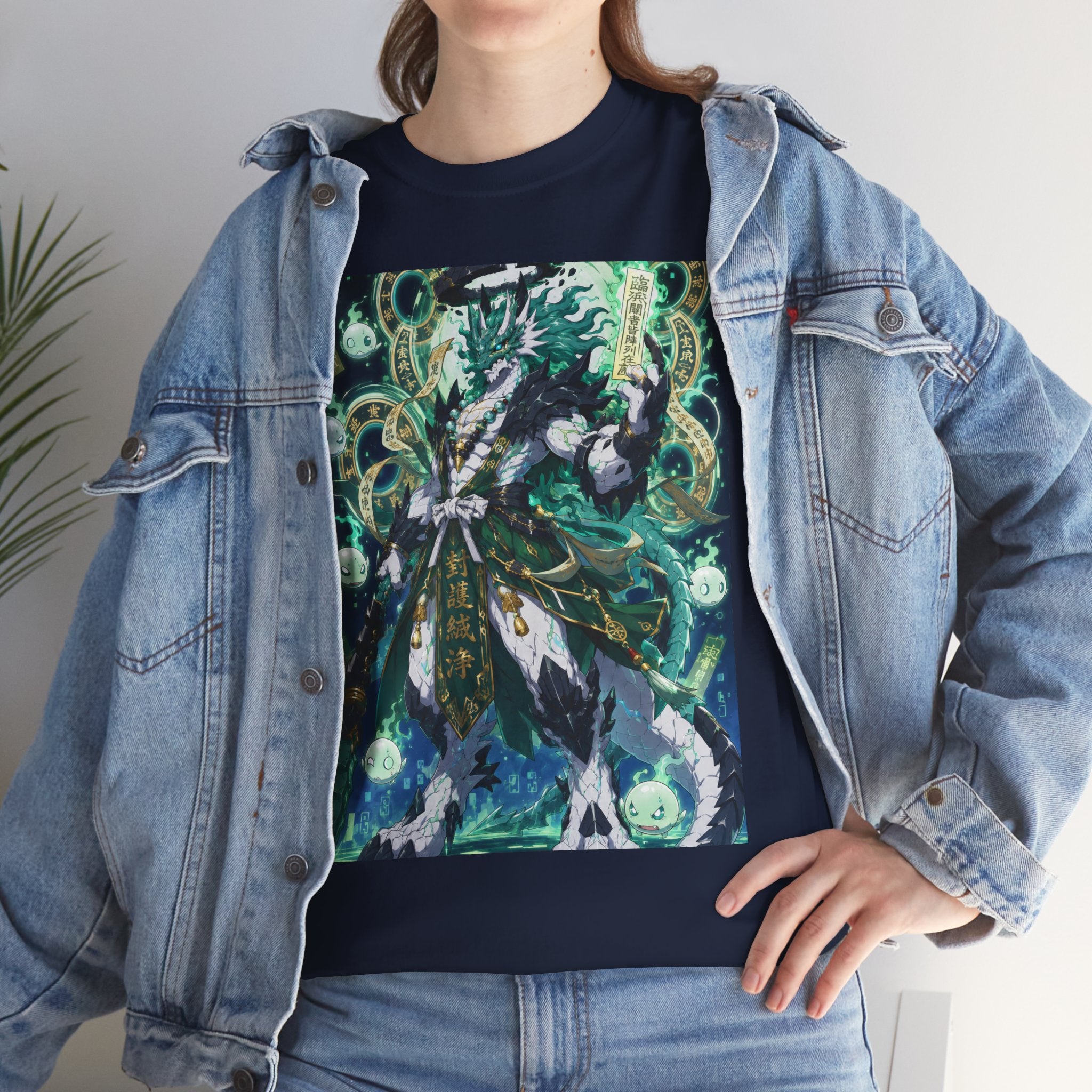 Mystic Forest Sorcerer T-Shirt | Fantasy Mage Illustration, Green Aura