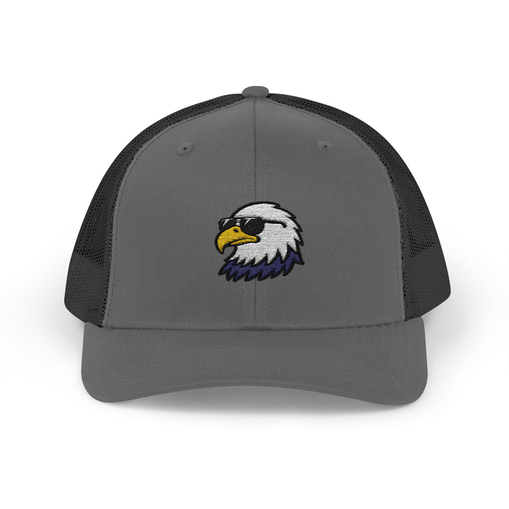 Eagle Head Embroidered Snapback Trucker Cap — Patriotic Mesh Baseball Hat