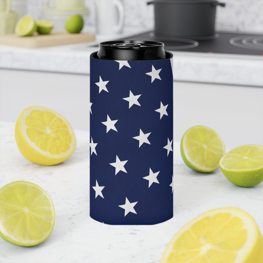 American Flag Can Cooler - Patriotic Red White Blue Star & Stripe Koozie