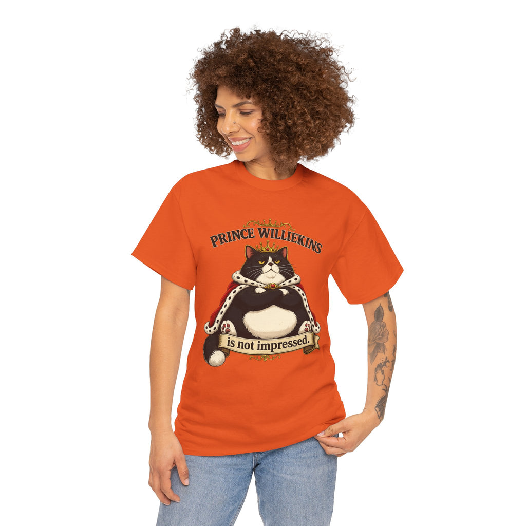 Cat T-Shirt — “Prince Williekins Is Not Impressed” Royal Cat Graphic Tee