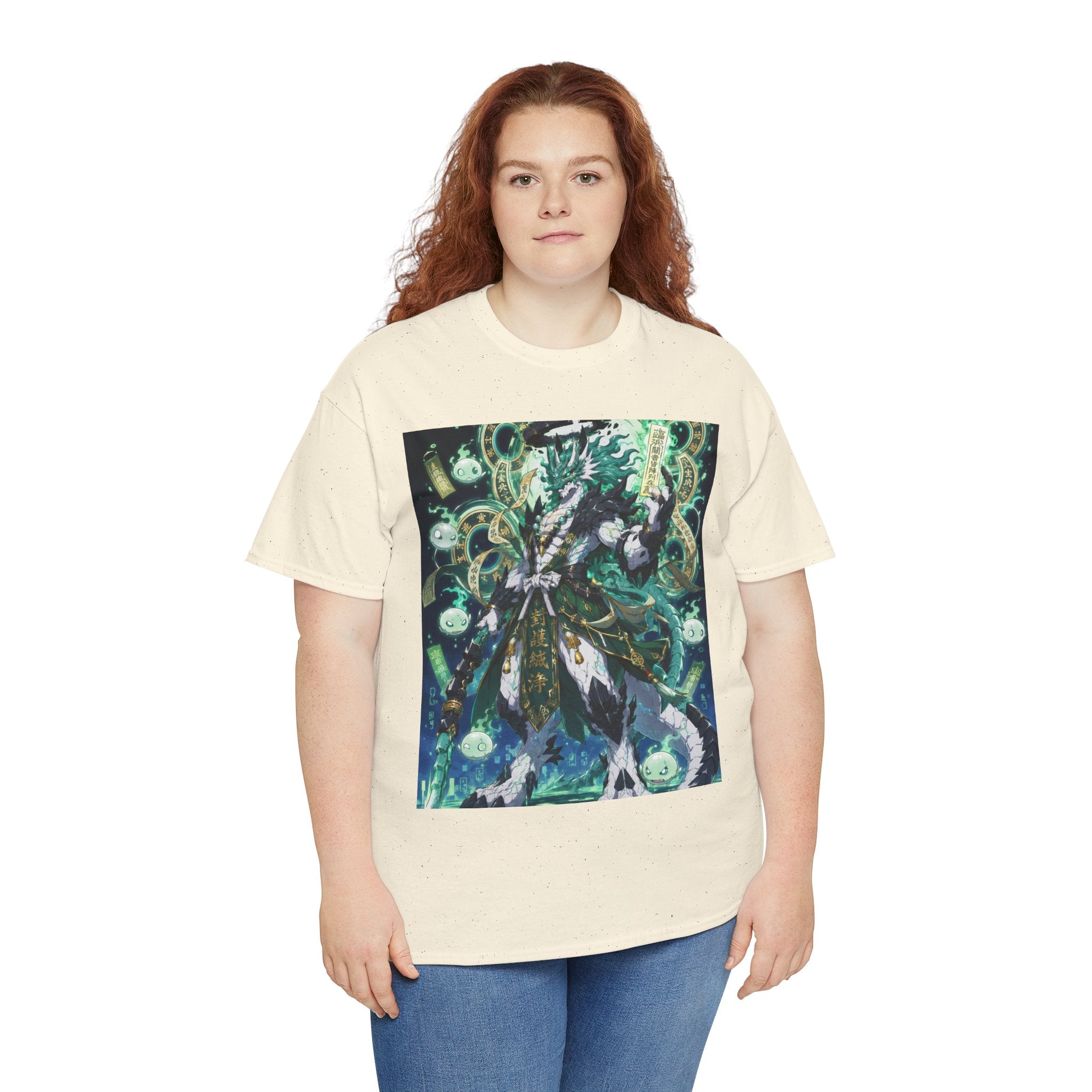 Mystic Forest Sorcerer T-Shirt | Fantasy Mage Illustration, Green Aura