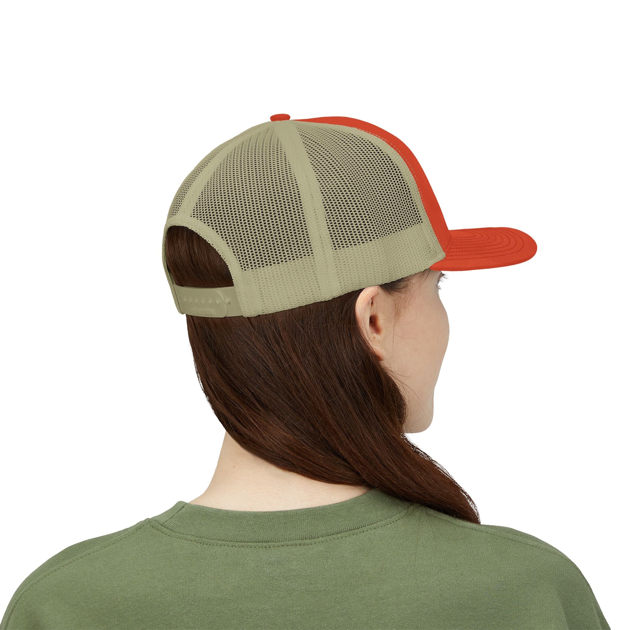 Eagle Head Embroidered Snapback Trucker Cap — Patriotic Mesh Baseball Hat