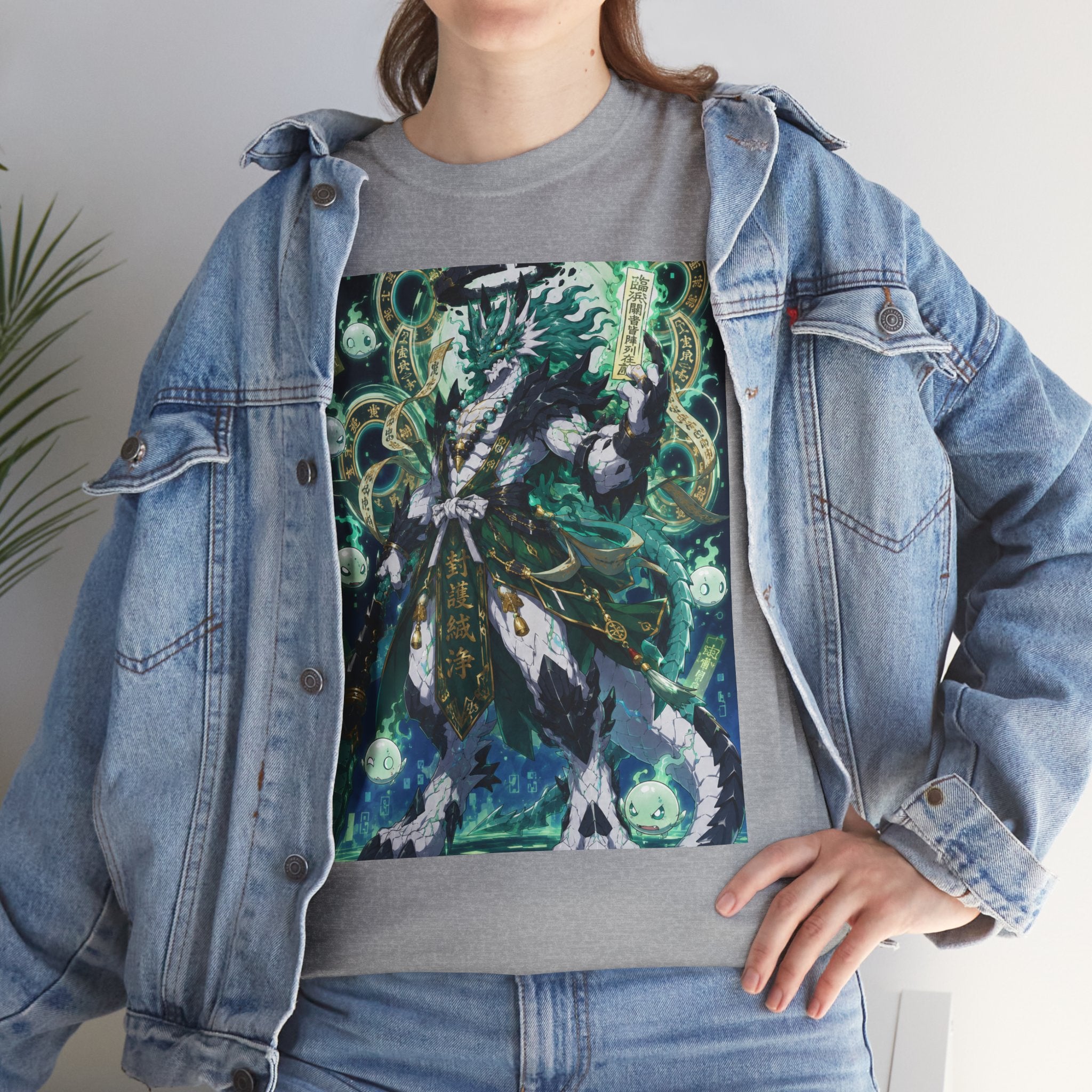 Mystic Forest Sorcerer T-Shirt | Fantasy Mage Illustration, Green Aura