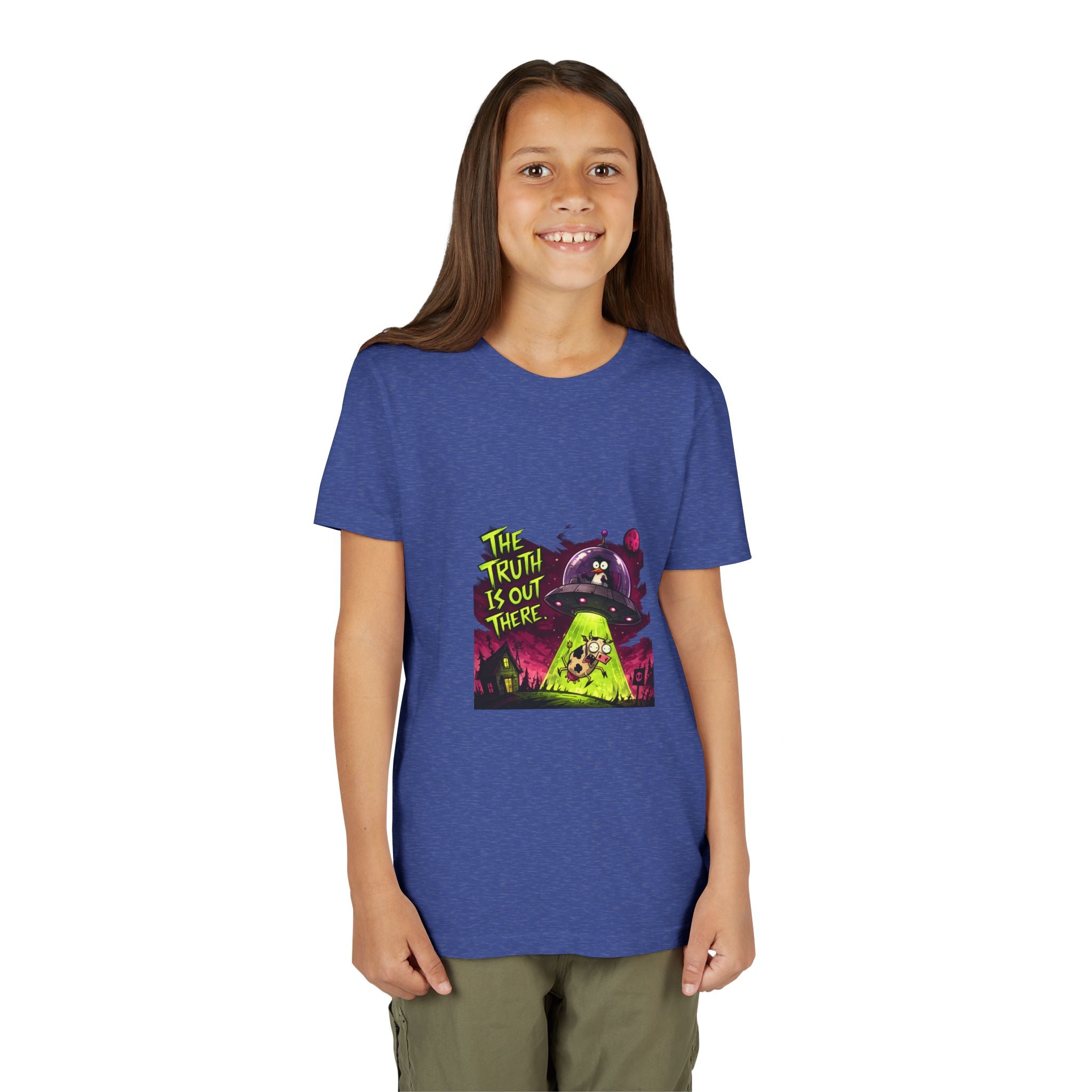 The Truth Is Out There Youth Tee | Alien UFO Graphic | Penguin | Cow