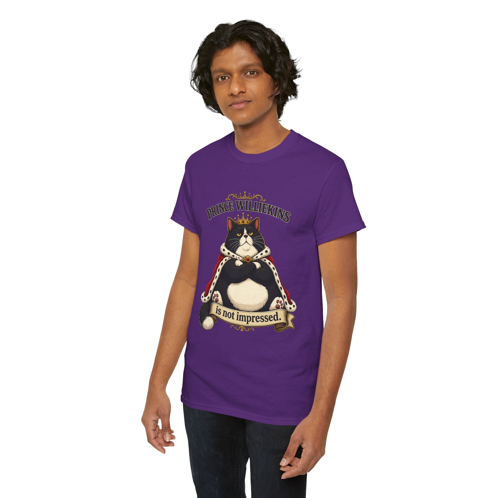 Cat T-Shirt — “Prince Williekins Is Not Impressed” Royal Cat Graphic Tee