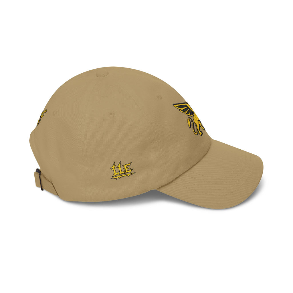 Golden Griffin Embroidered Cap | White Classic Dad Cap