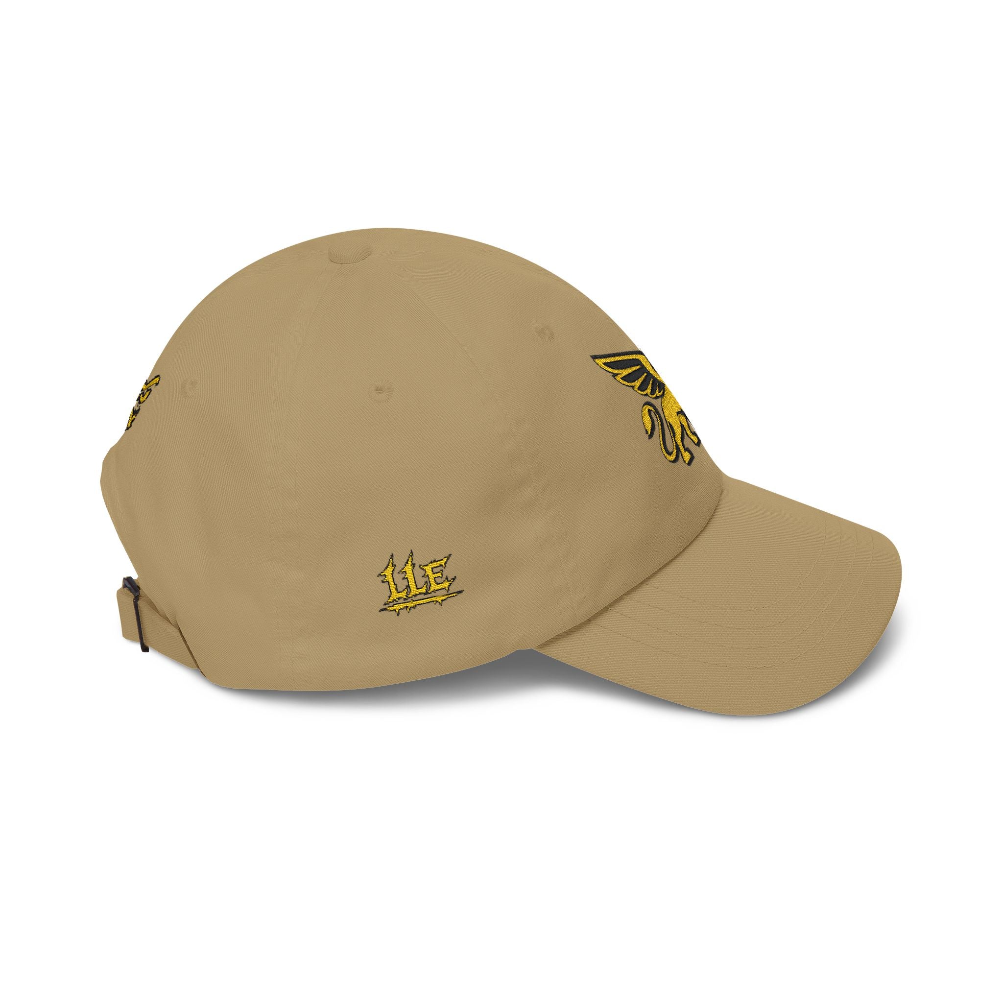Golden Griffin Embroidered Cap | White Classic Dad Cap