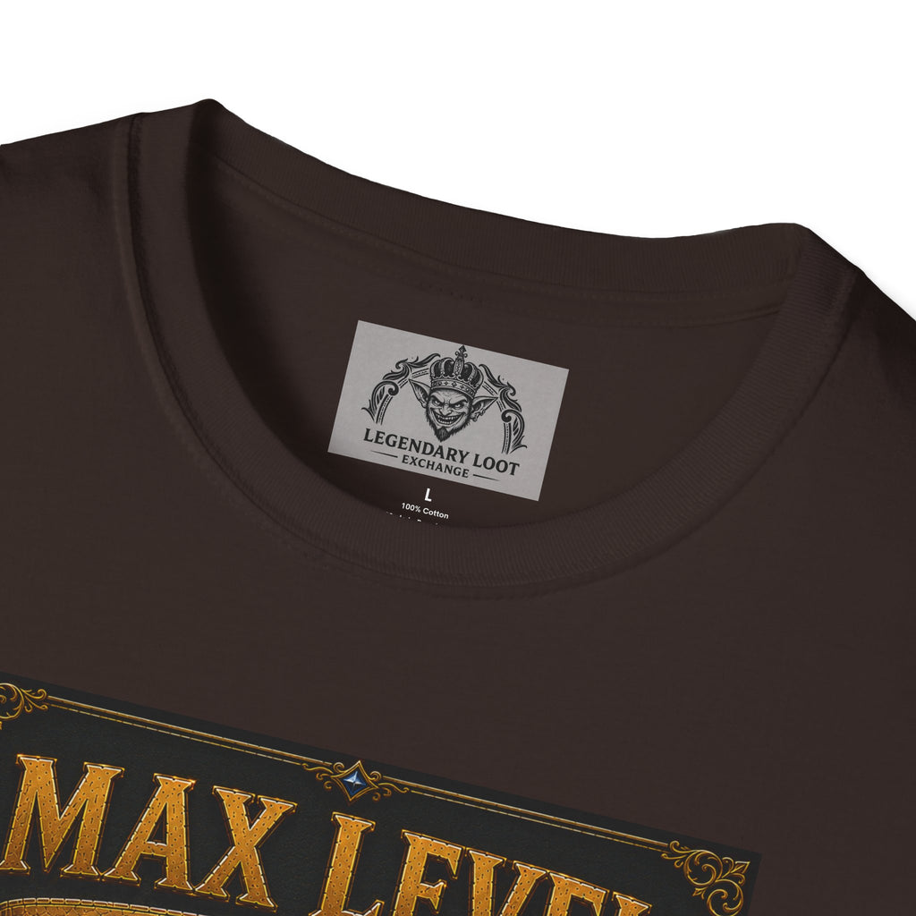 T-Shirt — "Max Level Father Class" Funny Gamer Dad Shirt (Strength, Patience, Dad Jokes)