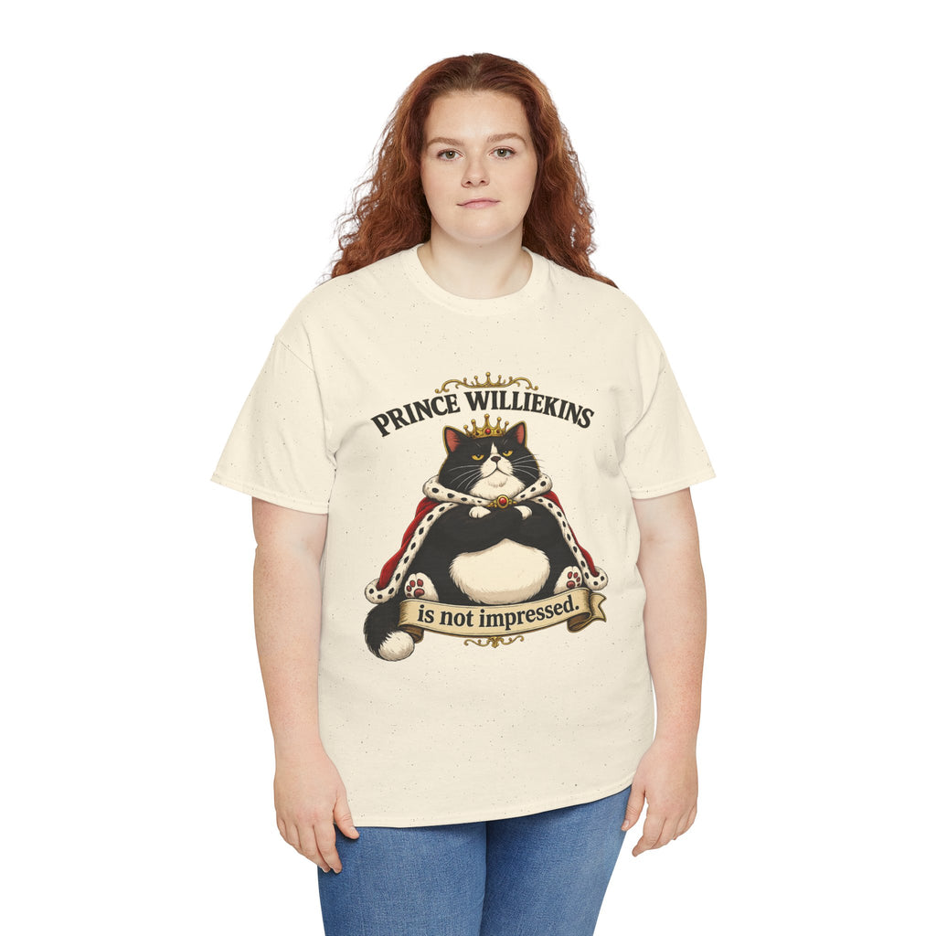 Cat T-Shirt — “Prince Williekins Is Not Impressed” Royal Cat Graphic Tee