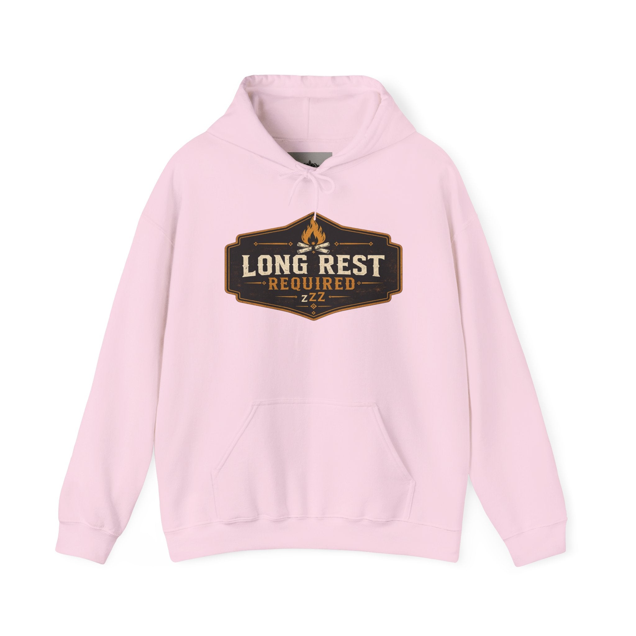 Long Rest Required Hoodie — Camping Campfire Graphic Pullover
