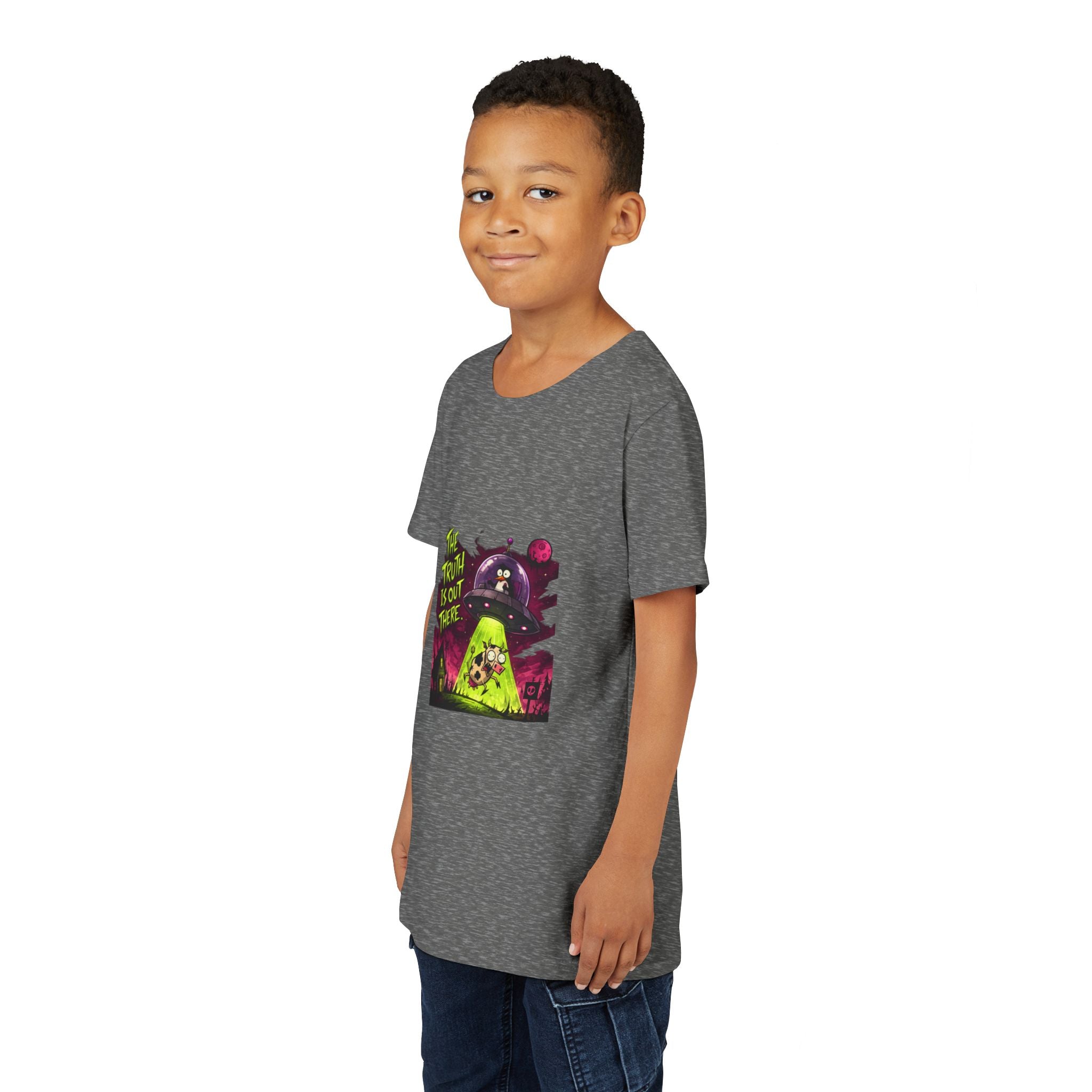 The Truth Is Out There Youth Tee | Alien UFO Graphic | Penguin | Cow