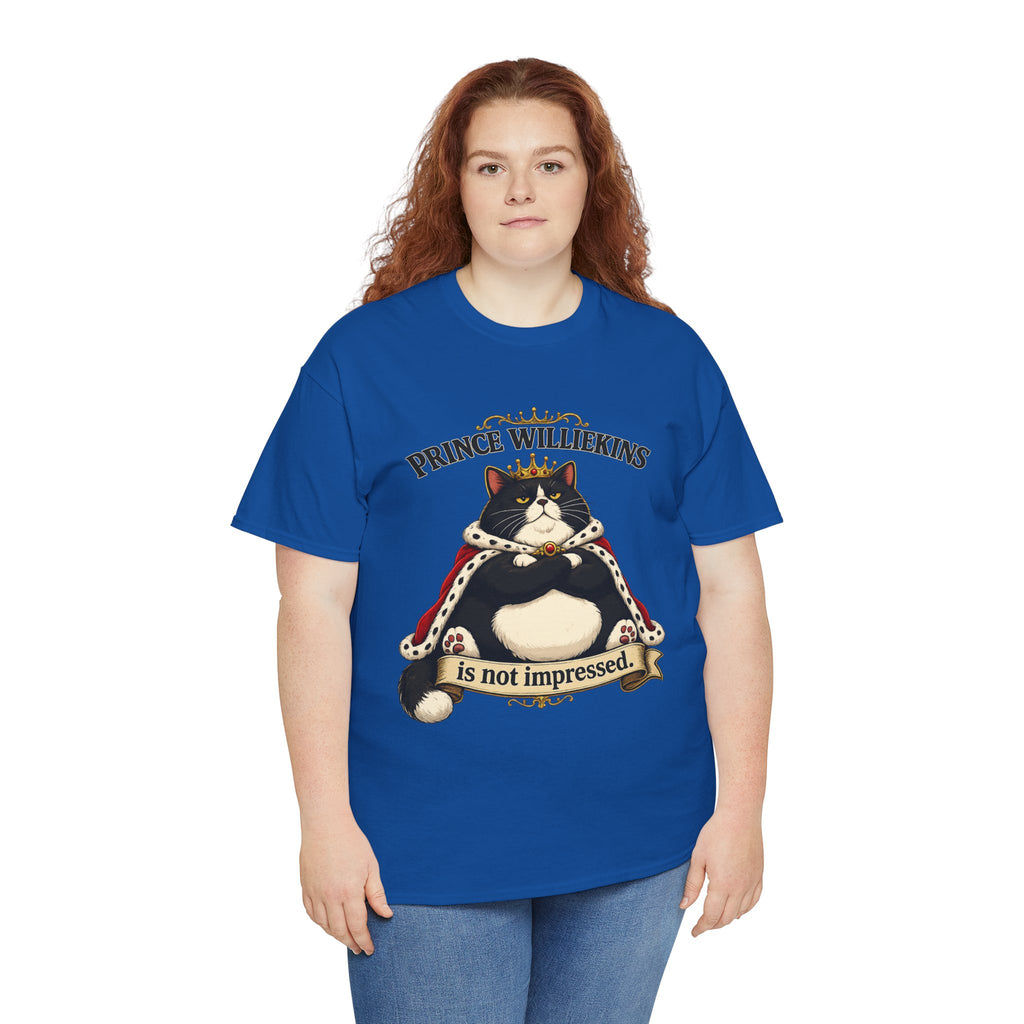 Cat T-Shirt — “Prince Williekins Is Not Impressed” Royal Cat Graphic Tee