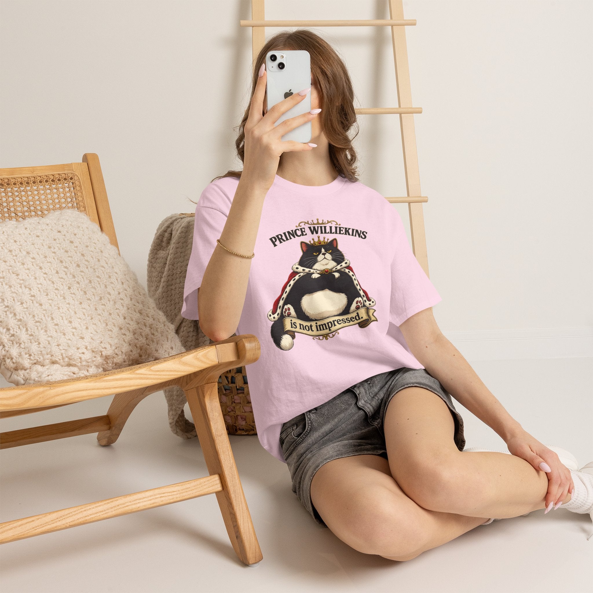 Cat T-Shirt — “Prince Williekins Is Not Impressed” Royal Cat Graphic Tee