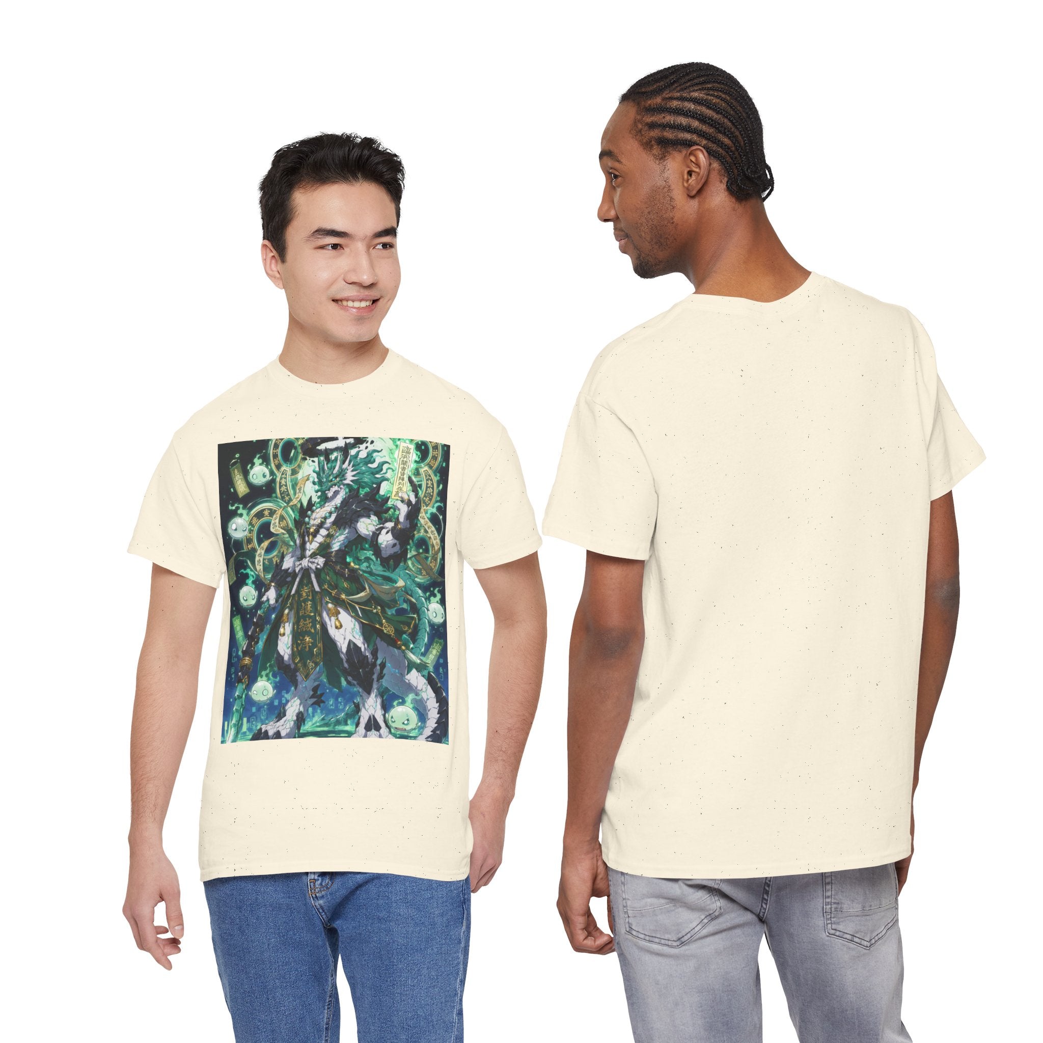 Mystic Forest Sorcerer T-Shirt | Fantasy Mage Illustration, Green Aura