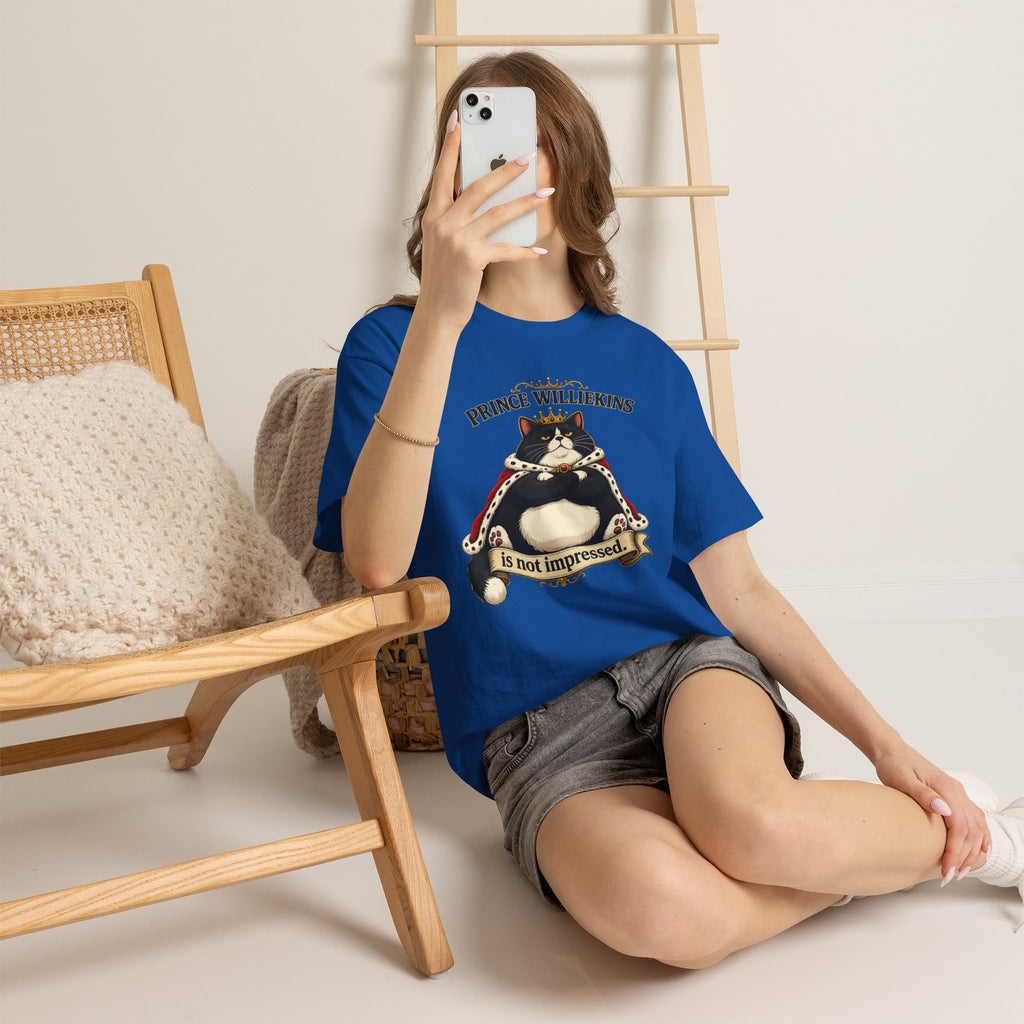 Cat T-Shirt — “Prince Williekins Is Not Impressed” Royal Cat Graphic Tee