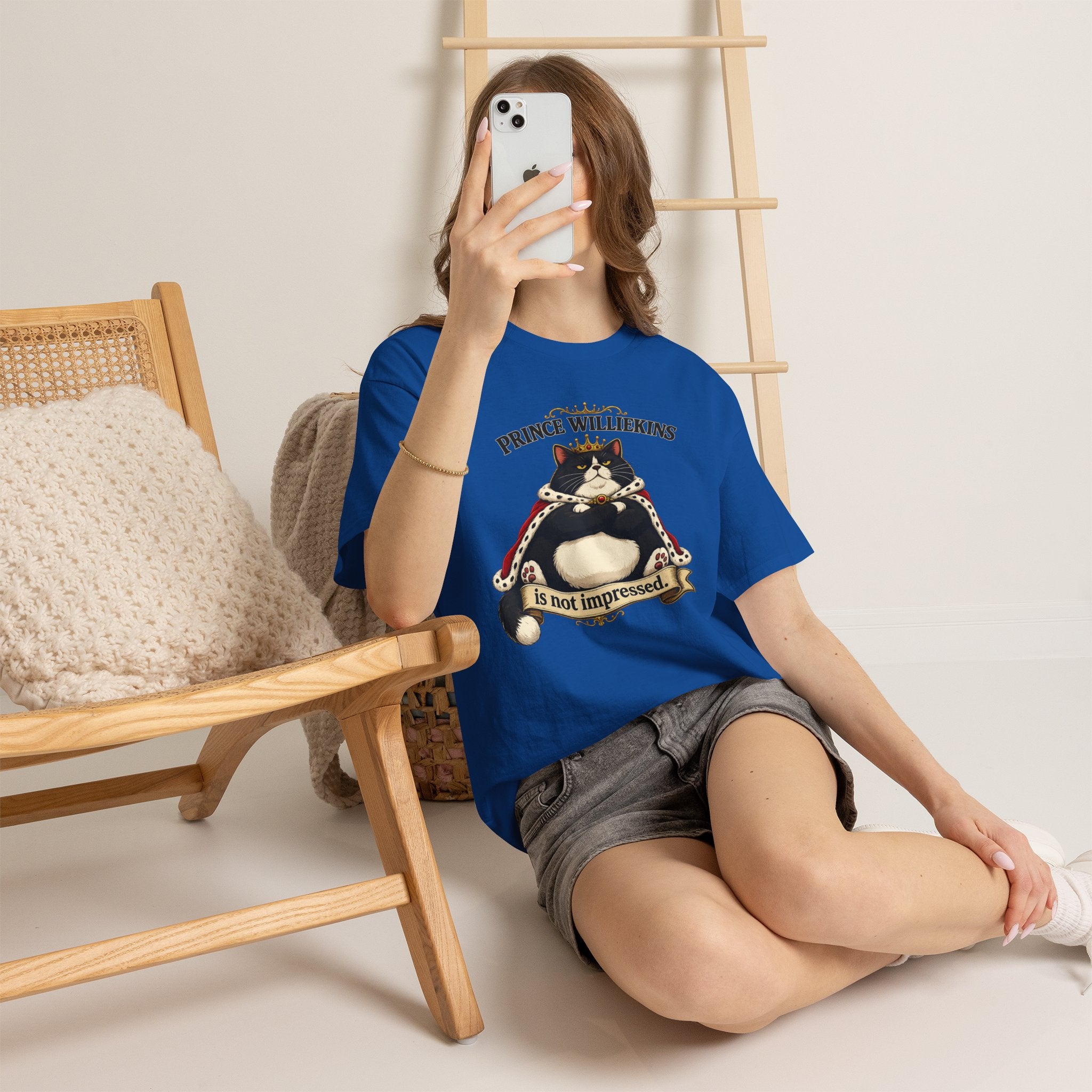 Cat T-Shirt — “Prince Williekins Is Not Impressed” Royal Cat Graphic Tee