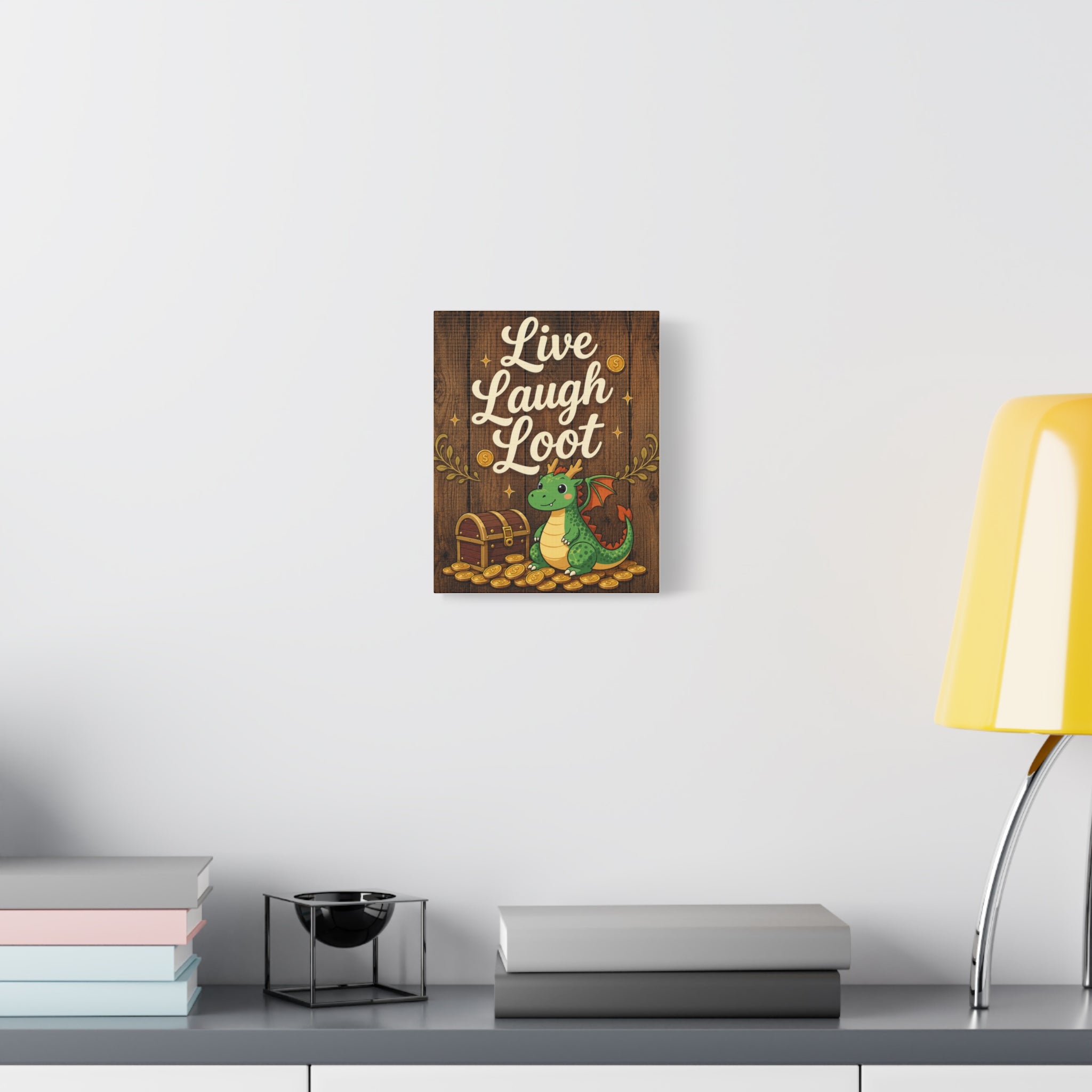 Live Laugh Loot Dragon Canvas