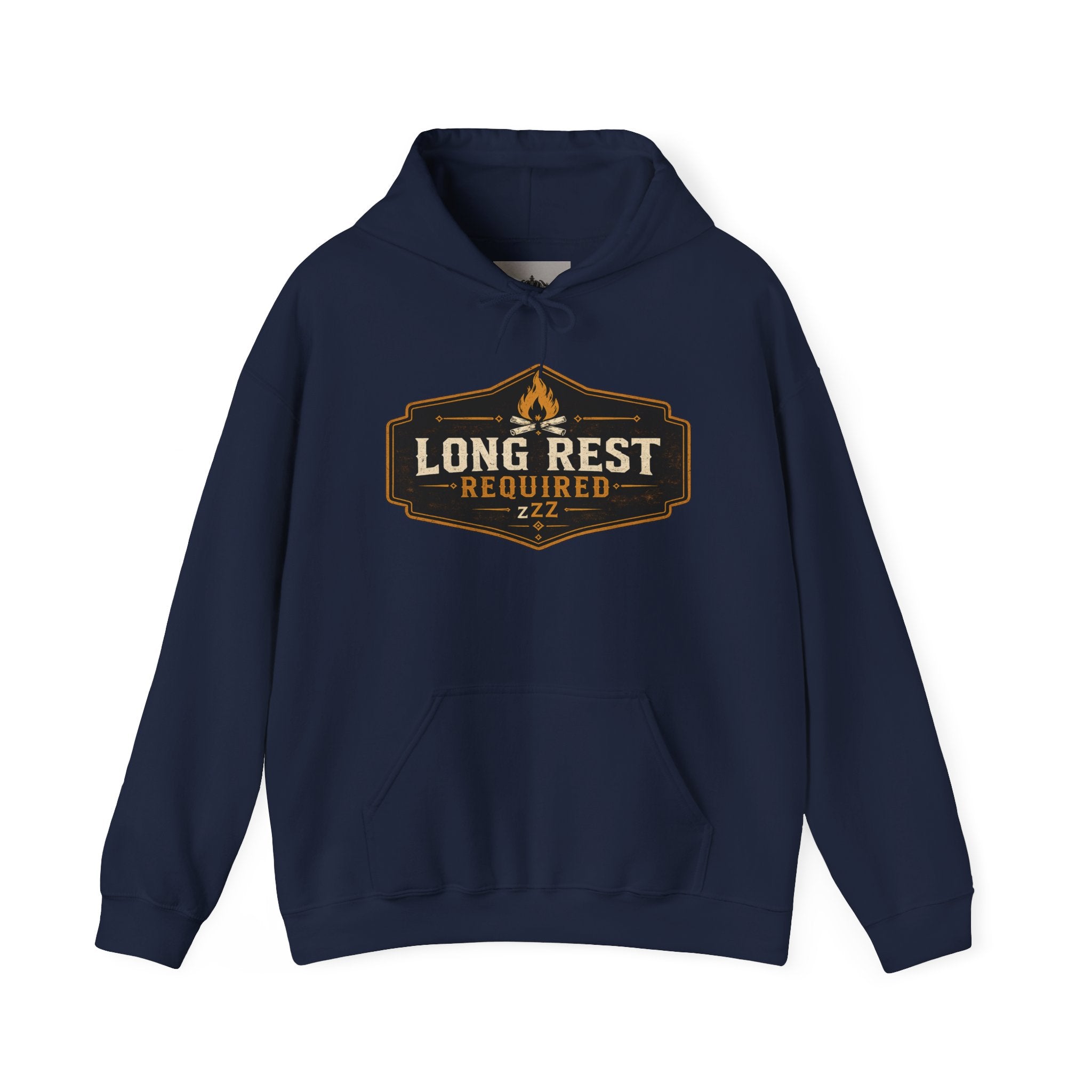 Long Rest Required Hoodie — Camping Campfire Graphic Pullover